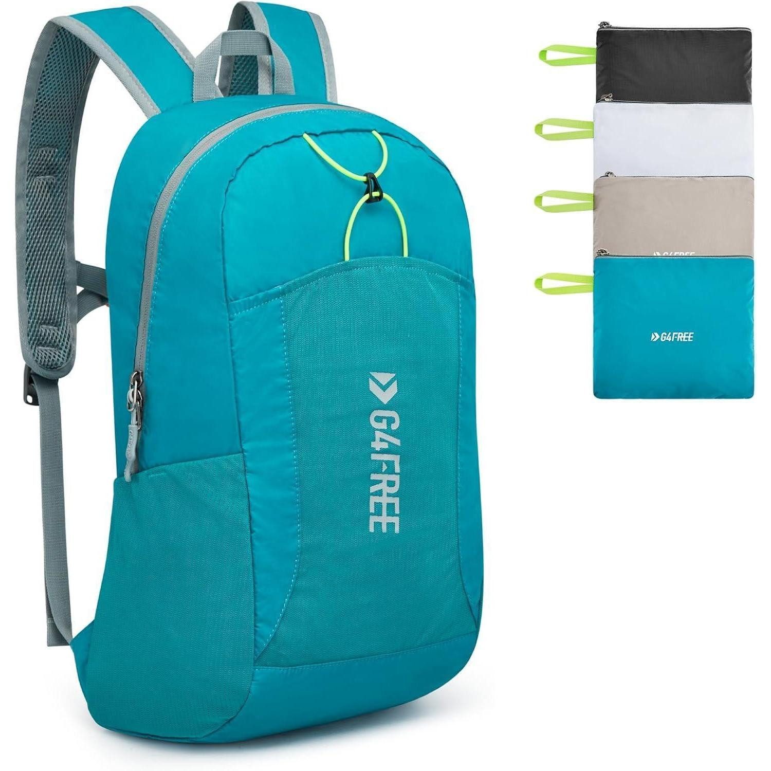 Tagesrucksack Rucksack 25L Faltbar Leicht Unisex Wasserdicht Tagesrucksack Pfaublau