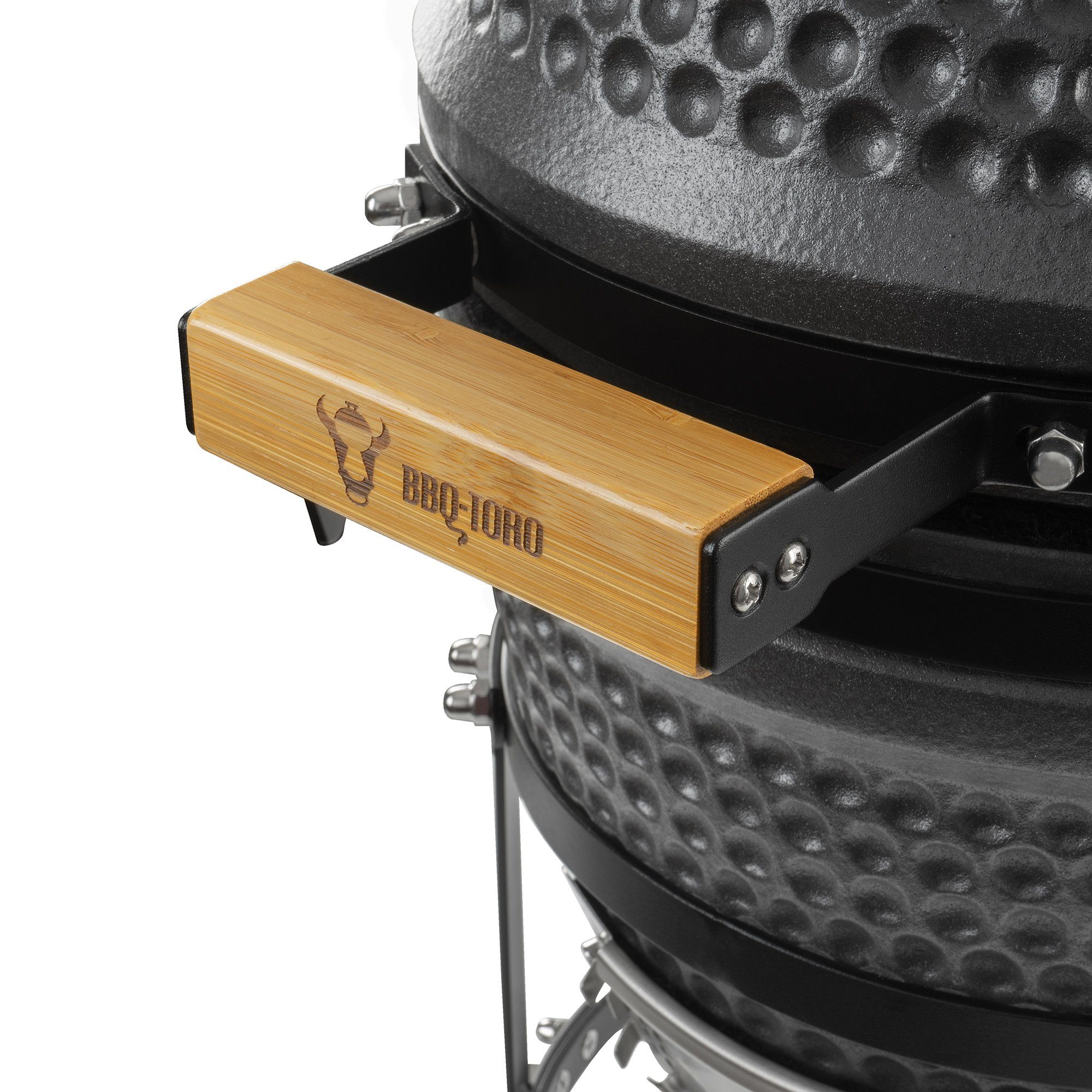 BBQ-Toro Keramikgrill Kamado Holzkohlegrill Ø 32cm "HAIIRO", matt grau, bubble frosted glaze