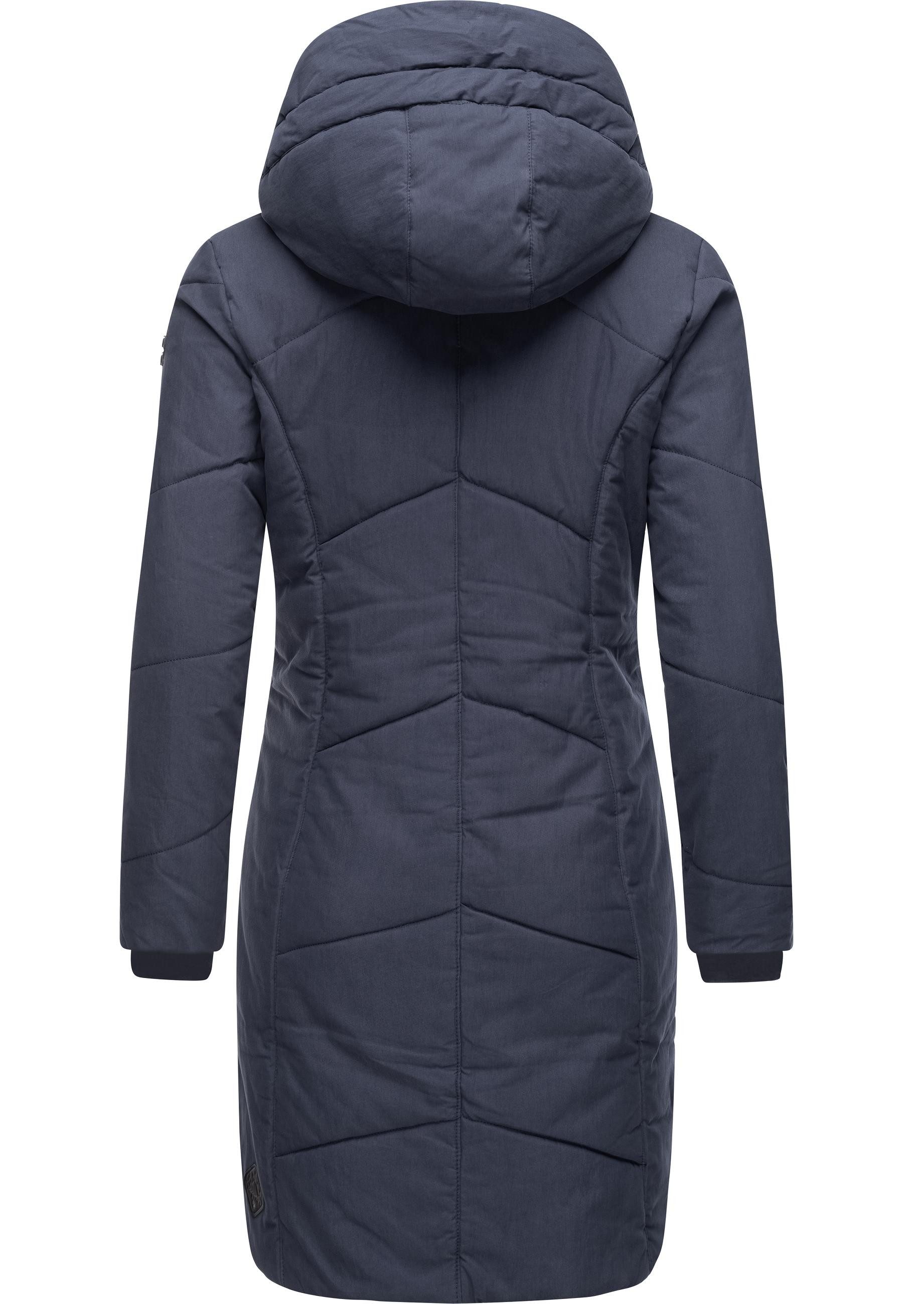 Ragwear Wintermantel Gordon Long gesteppter Winterparka mit asymmetrischem Kragen