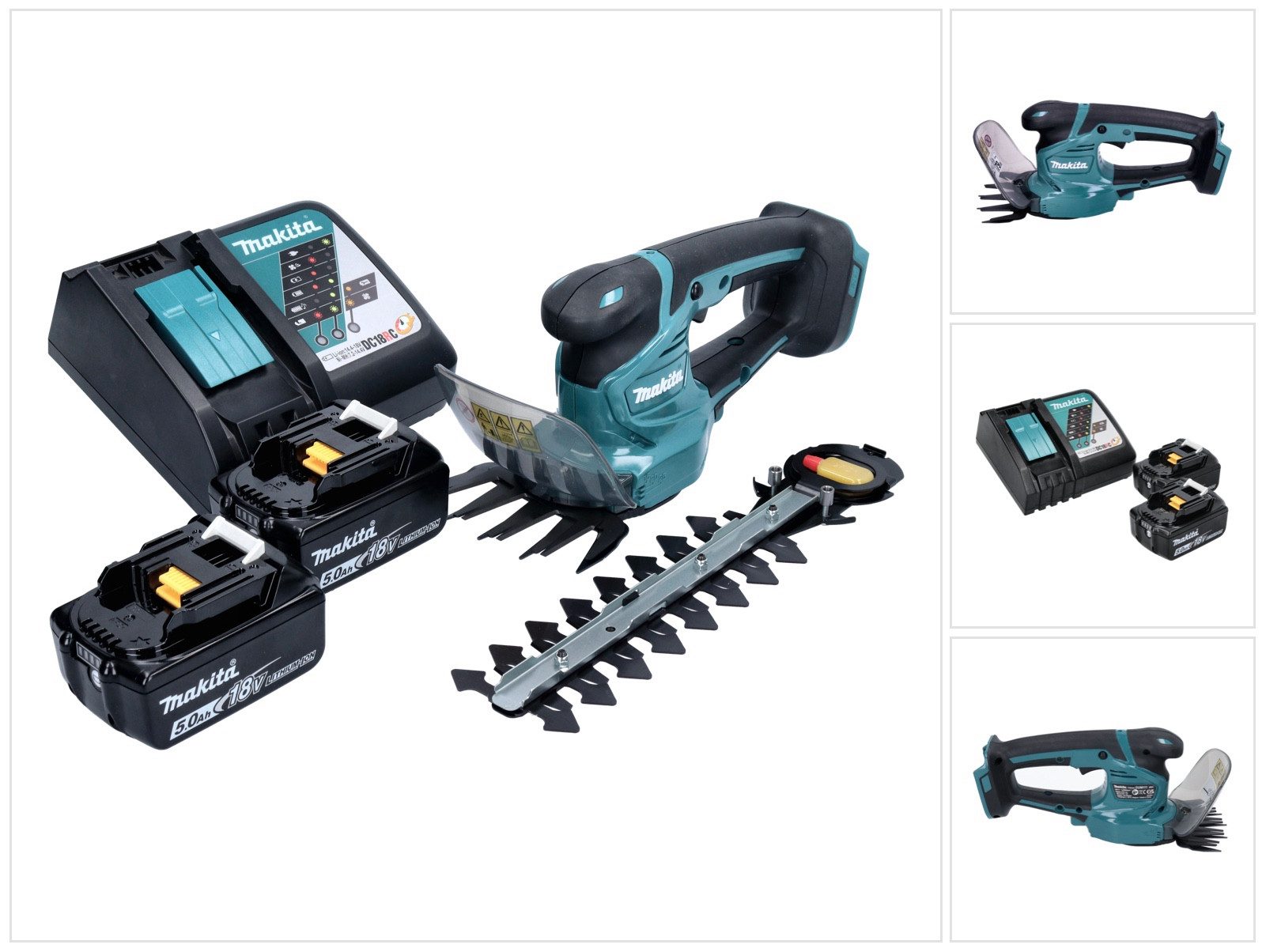 Makita Akku-Grasschere DUM 111 RT2X Akku Grasschere Strauchschere 18 V + 2x Akku 5,0 Ah + La