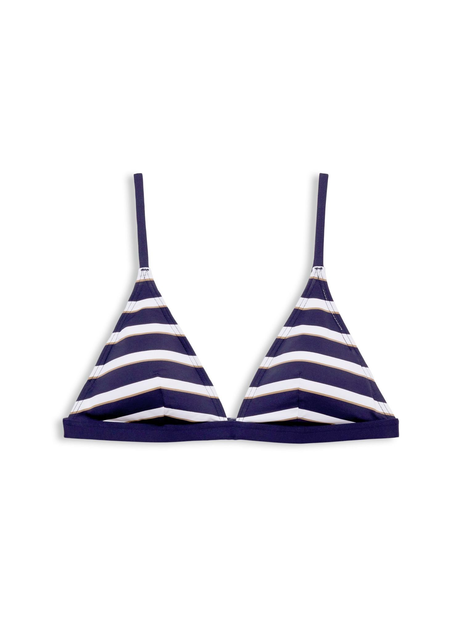 Esprit Triangel-Bikini-Top Gestreiftes Bikini-Top mit wattierten Cups, Auf  der Rückseite über einen Clipverschluss zu schließen