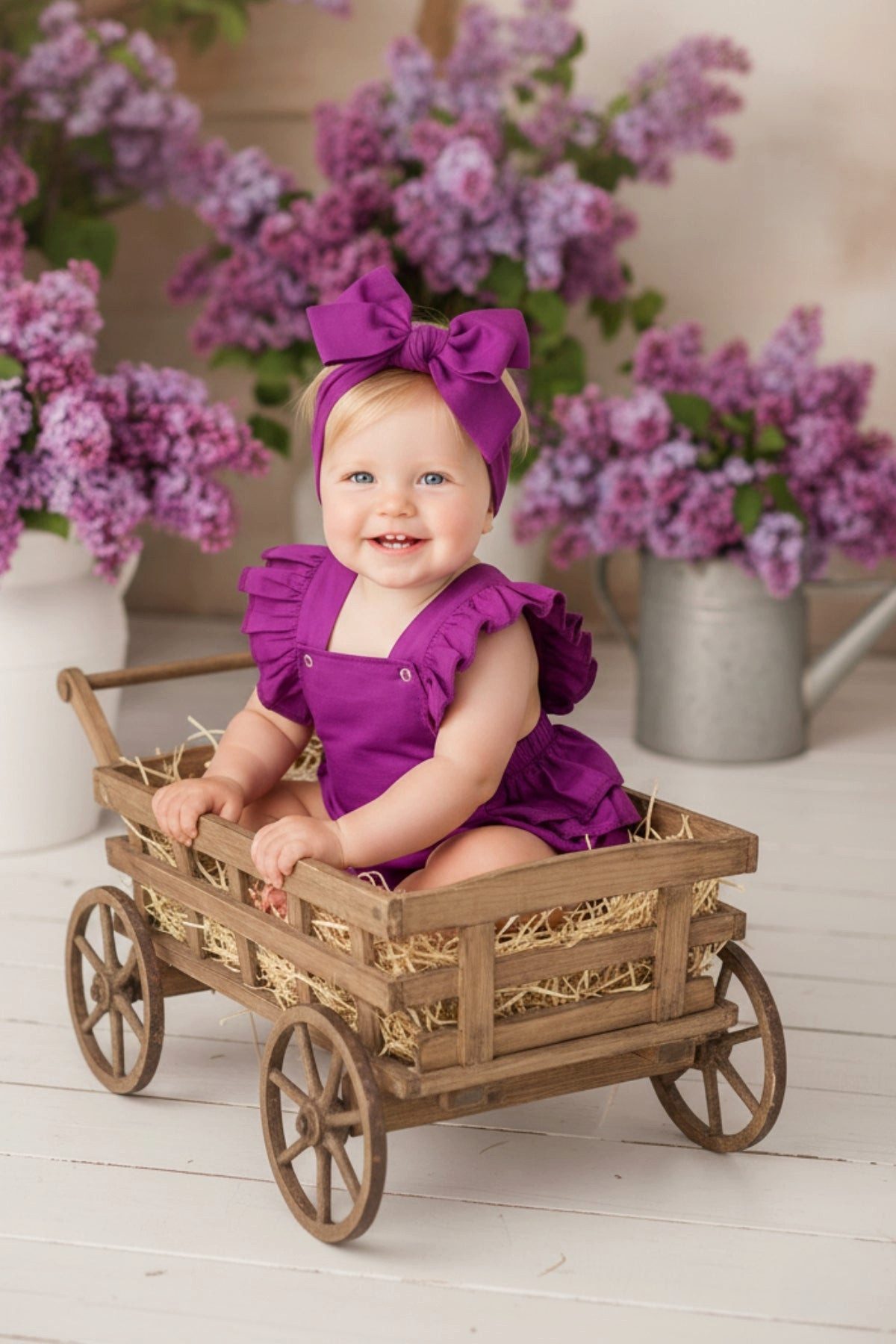 Parla Kids Strampler Zauberhafte Baby Salopette - lila - mit Haarband