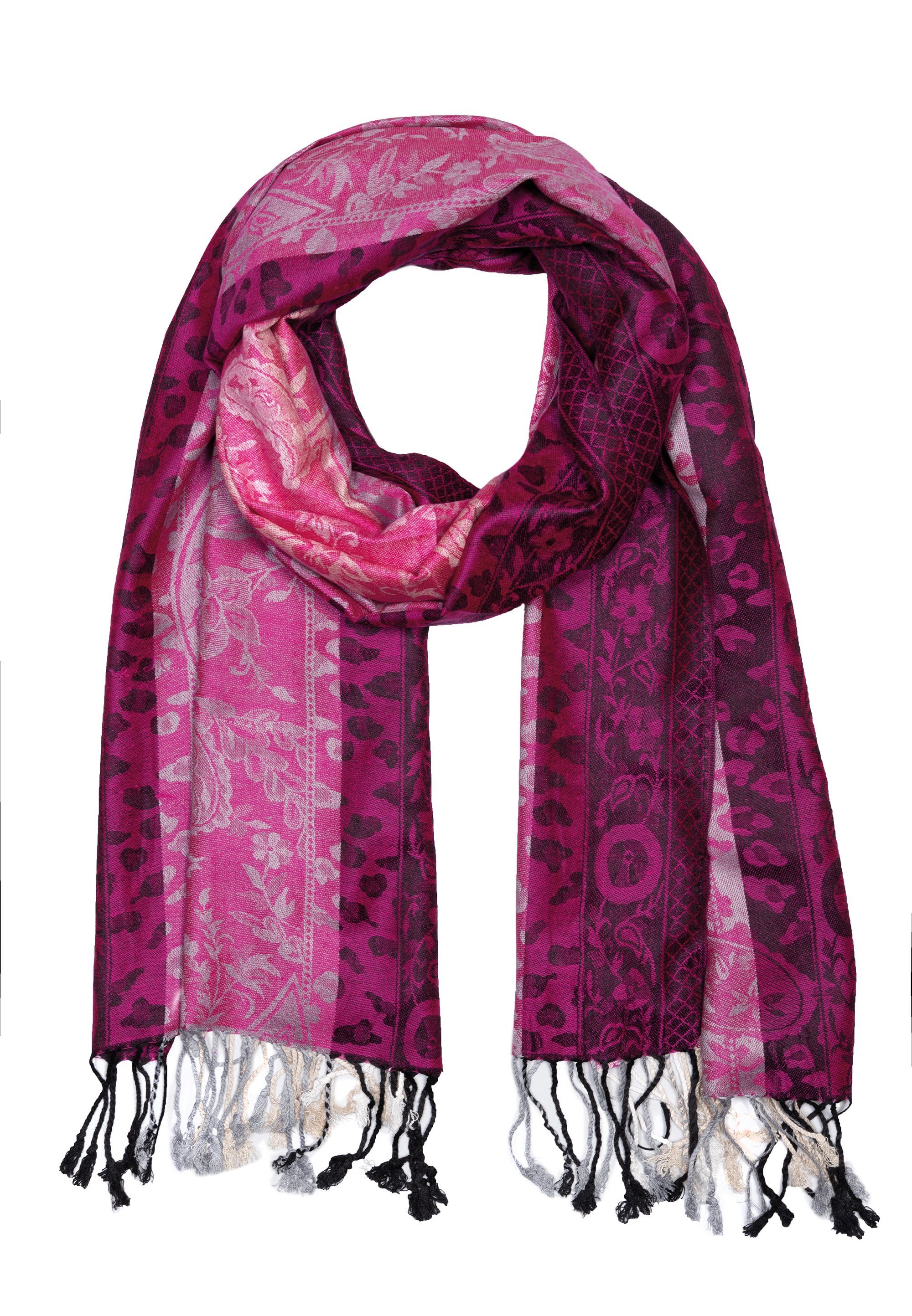 Goodman Design Modeschal Schal Romantik mit lebendigen Farben, Sehr hochwertiges Material Pink