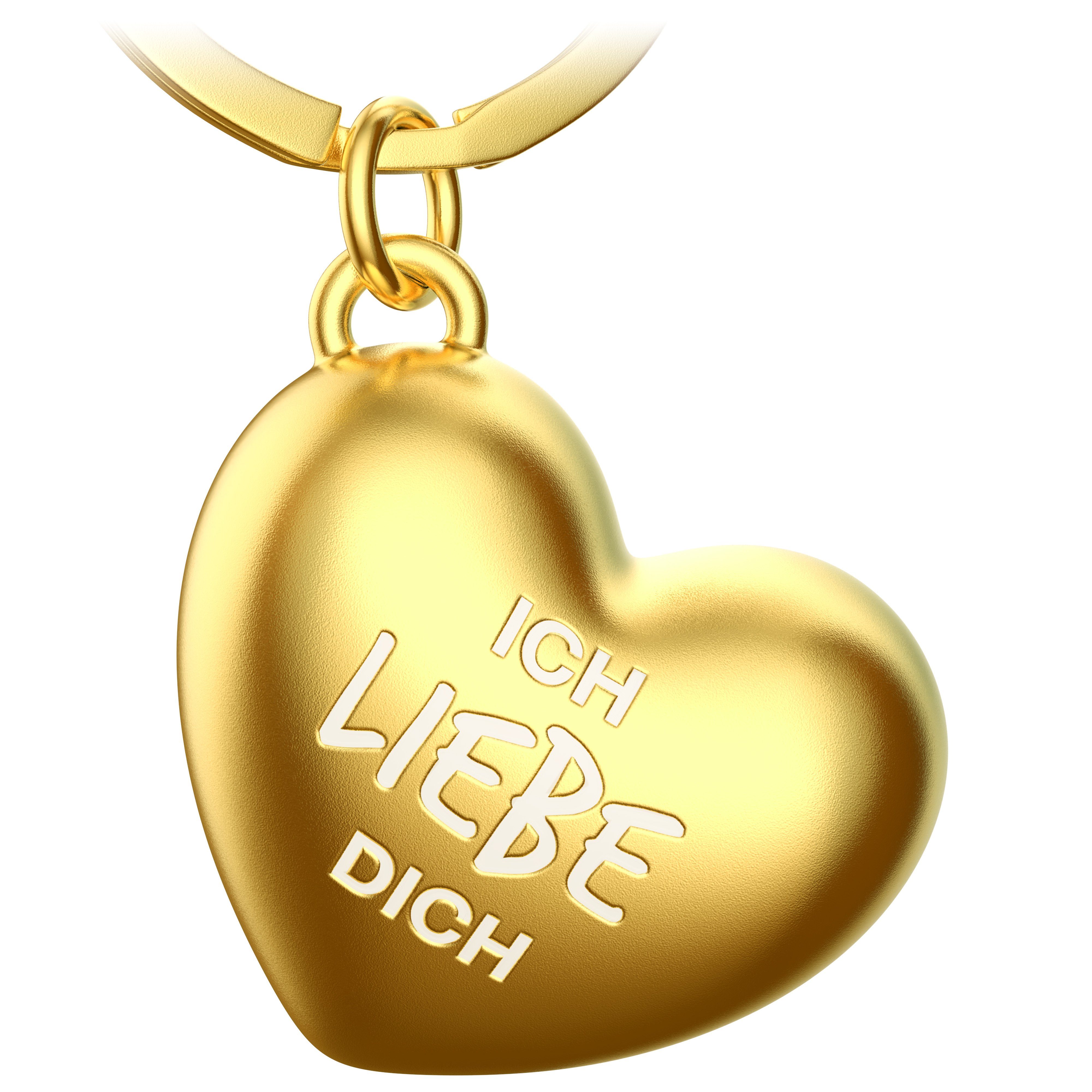 Schlüsselanhänger Herz mit Gravur - "Ich liebe dich" - Geschenk Partner Freundin Ehefrau