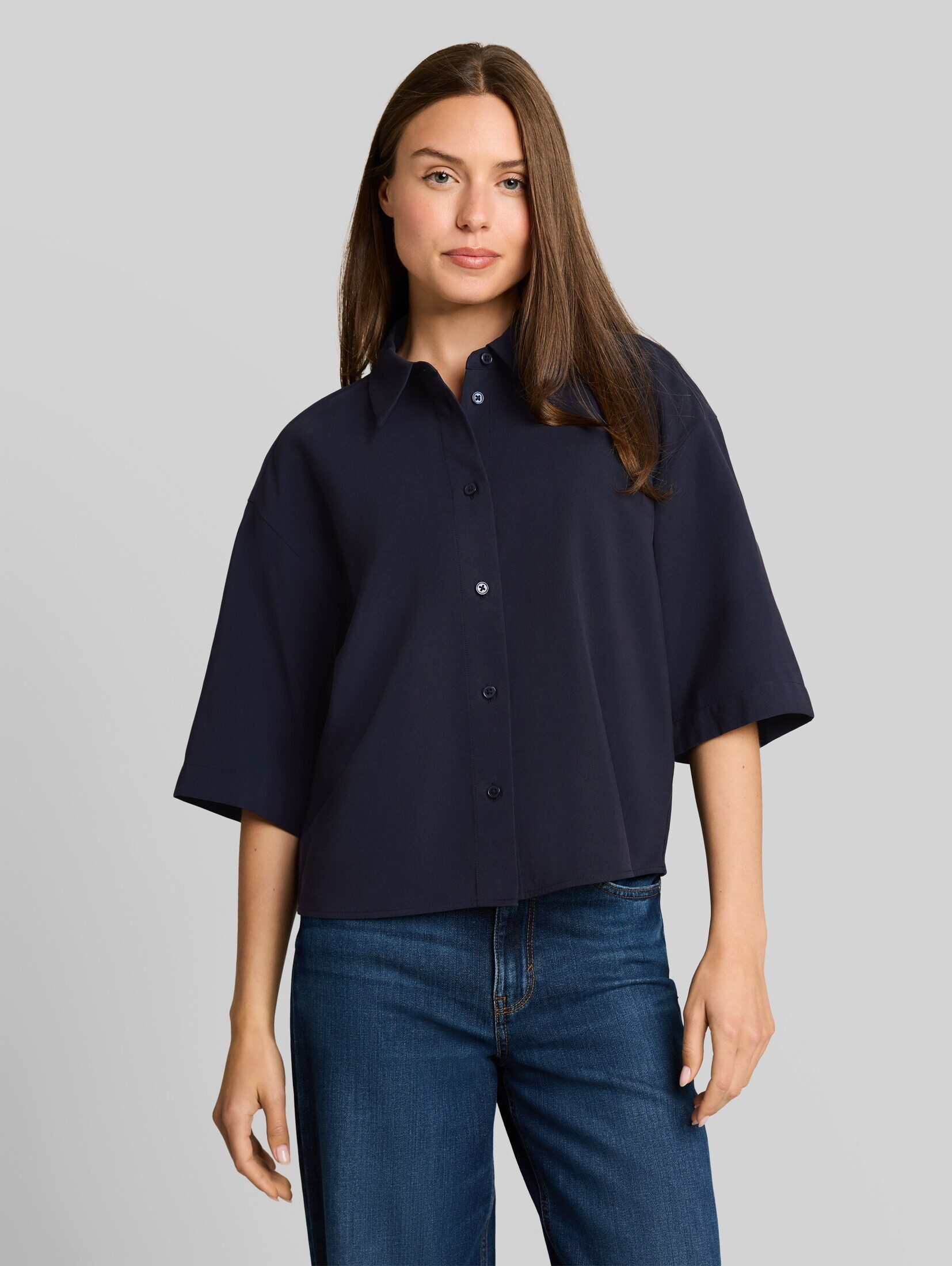 TOM TAILOR Langarmbluse Blusen & Shirts Oversize Hemdbluse mit 3/4-Arm