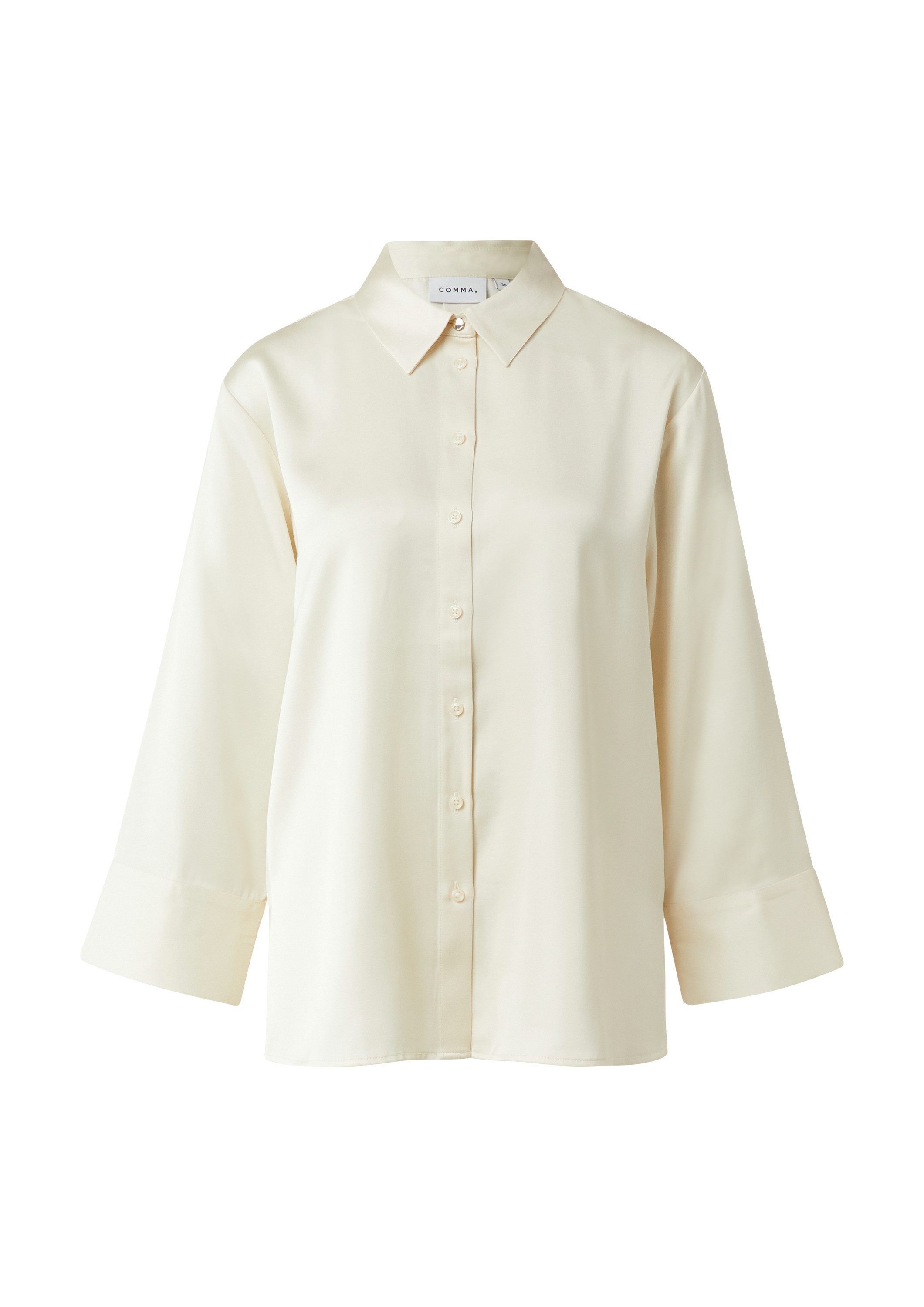 comma Langarmbluse Bluse Satinbluse aus Viskose mit verstellbarer Manschett günstig online kaufen