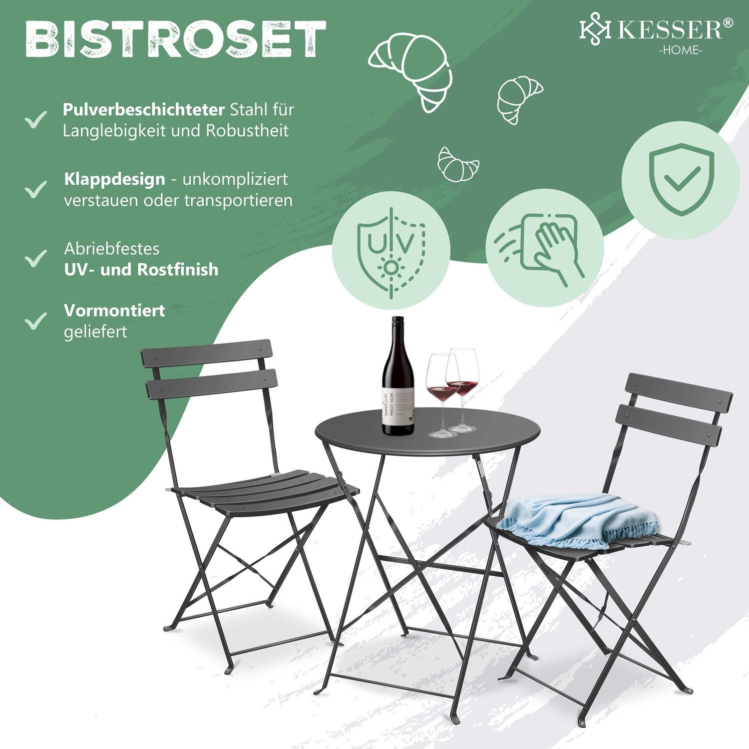 KESSER Bistrotisch, Bistro-Set 3-teilig Bistrotisch mit günstig online kaufen