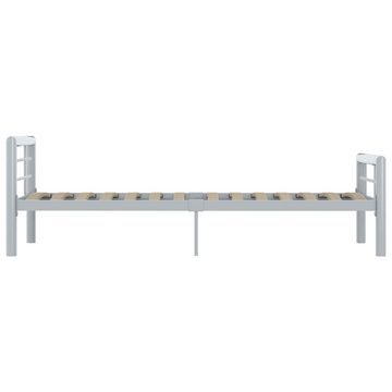 vidaXL Bett Bettgestell Grau und Weiß Metall 100 × 200 cm