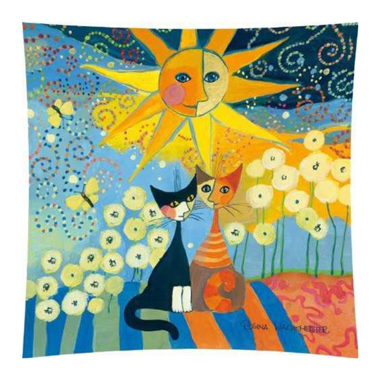 Rosina Wachtmeister Dekokissen Füllung Wachtmeister Sunny Mako-Satin 40x40 Day, Kissenhülle Rosina ohne Kissen