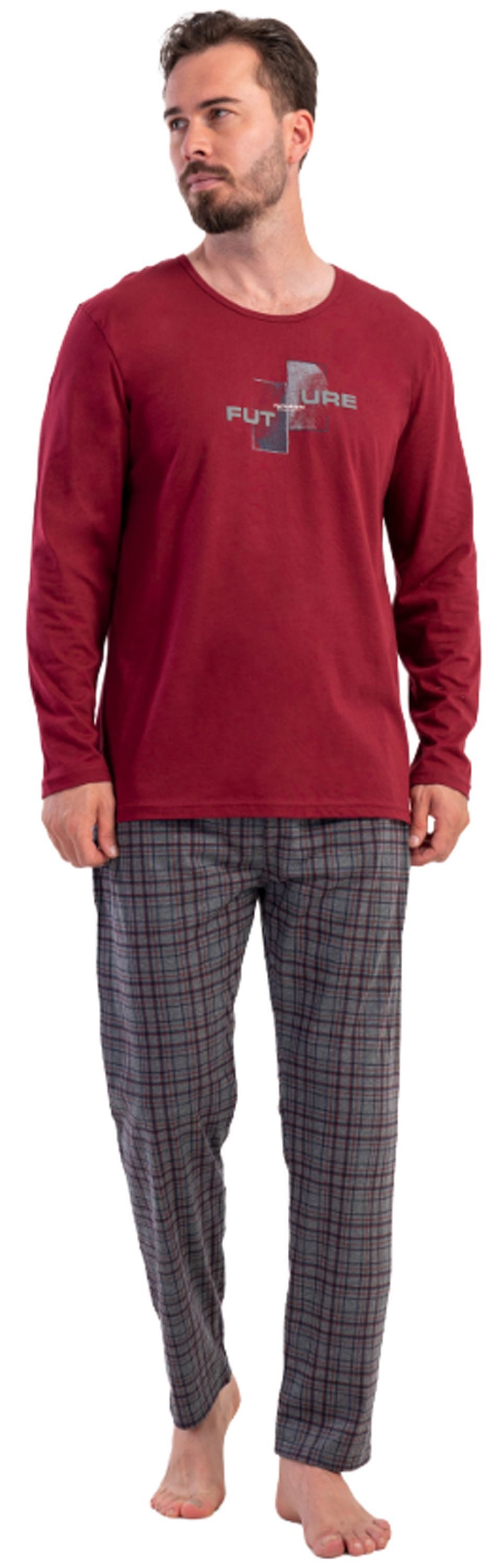 Vienetta Schlafanzug Man (Set, 2 tlg., 2-teilig) Herren Pyjama lang Langarm günstig online kaufen