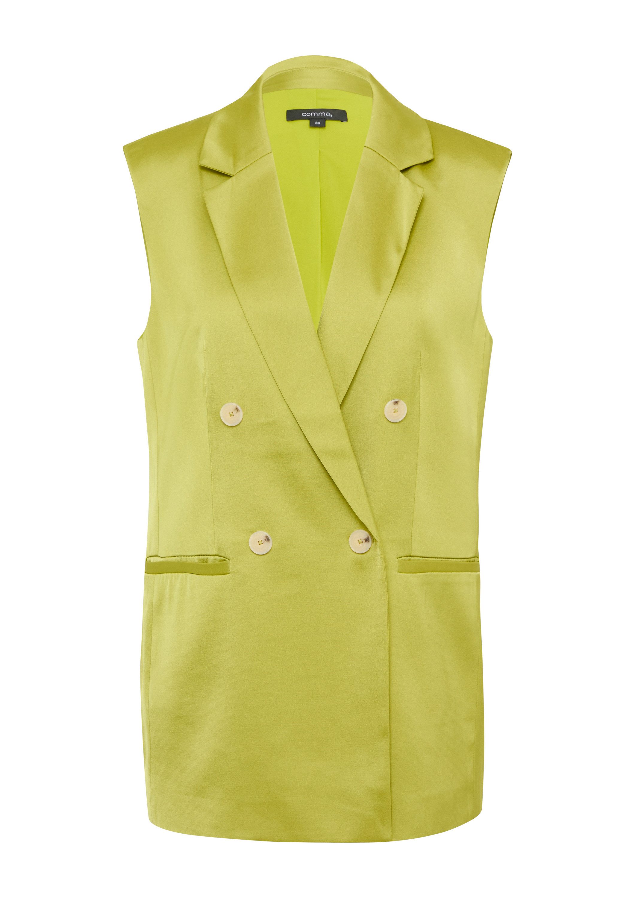 comma Jackenblazer Indoor-Weste Lange Weste aus fließendem Satin günstig online kaufen