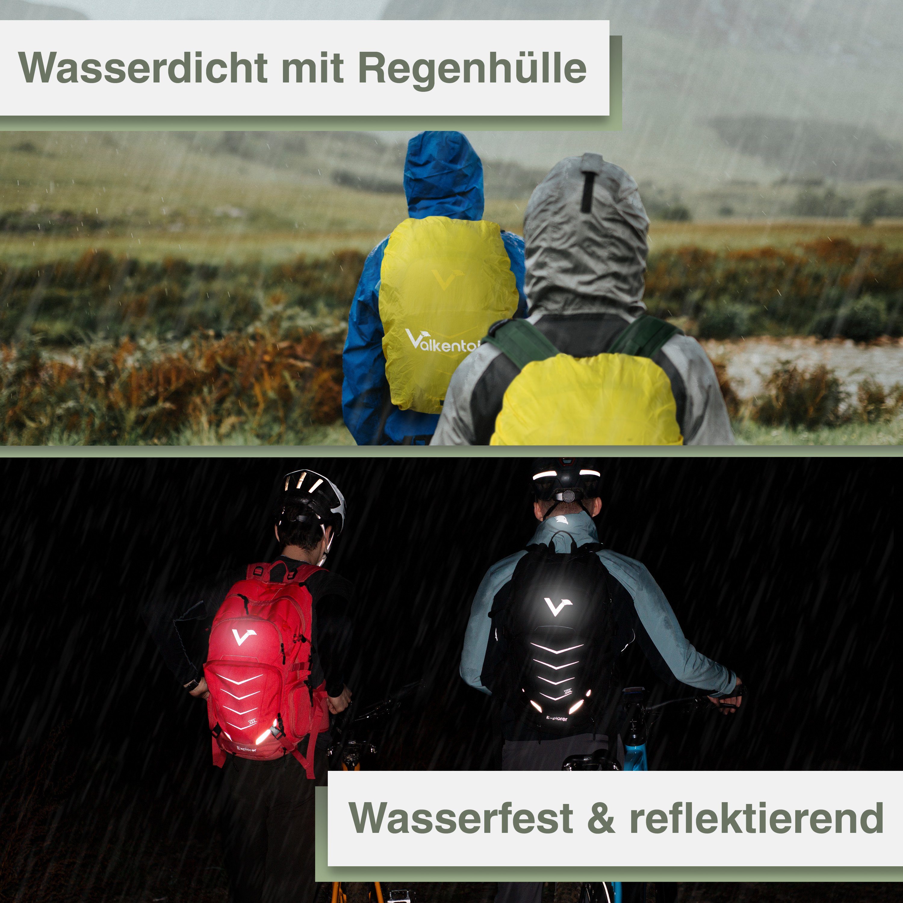 Valkental Wanderrucksack Fahrradrucksack & Outdoor Rucksack (2-tlg), wasserdicht & atmungsaktiv 22 L – Bild 4 von 5