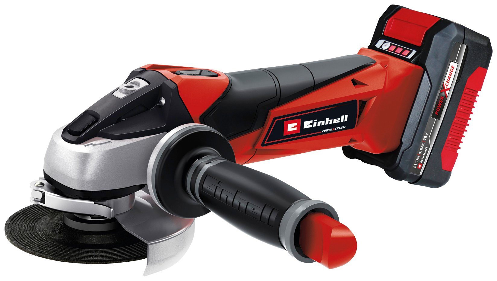 Einhell Akku-Winkelschleifer TE-AG 18/115 Li, (Set), 115 mm Ø, 28 mm max. Schnitttiefe, inkl. 4 Ah Akku und Ladegerät