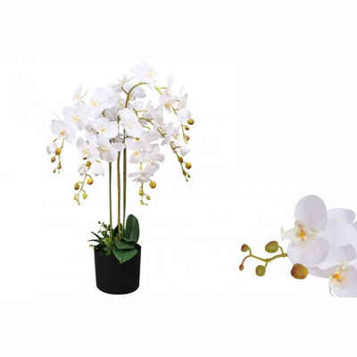 Künstliche Zimmerpflanze Künstliche Orchidee mit Topf 75 cm Weiß Pflanze realistisch echt, vidaXL, Höhe 0 cm