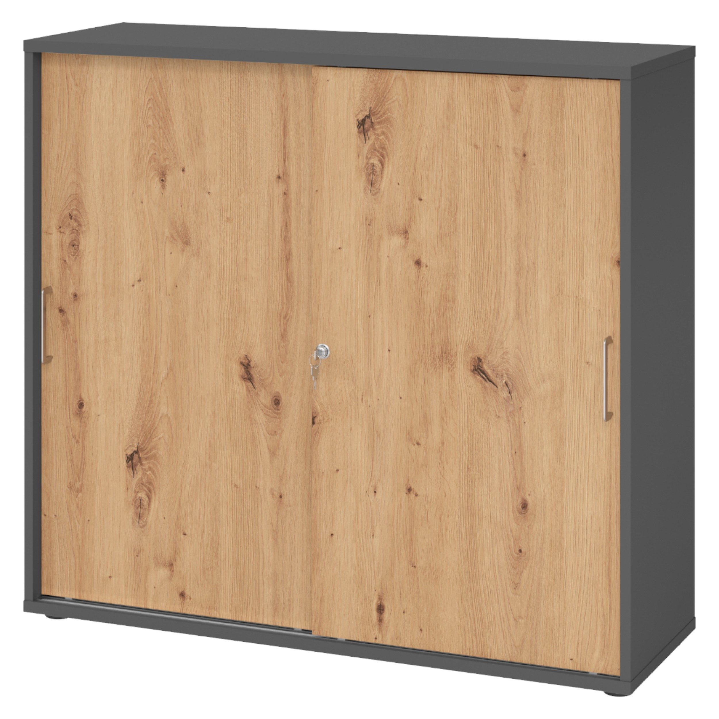 bümö Aktenschrank office Schiebetürenschrank Dekor: Graphit/Asteiche günstig online kaufen