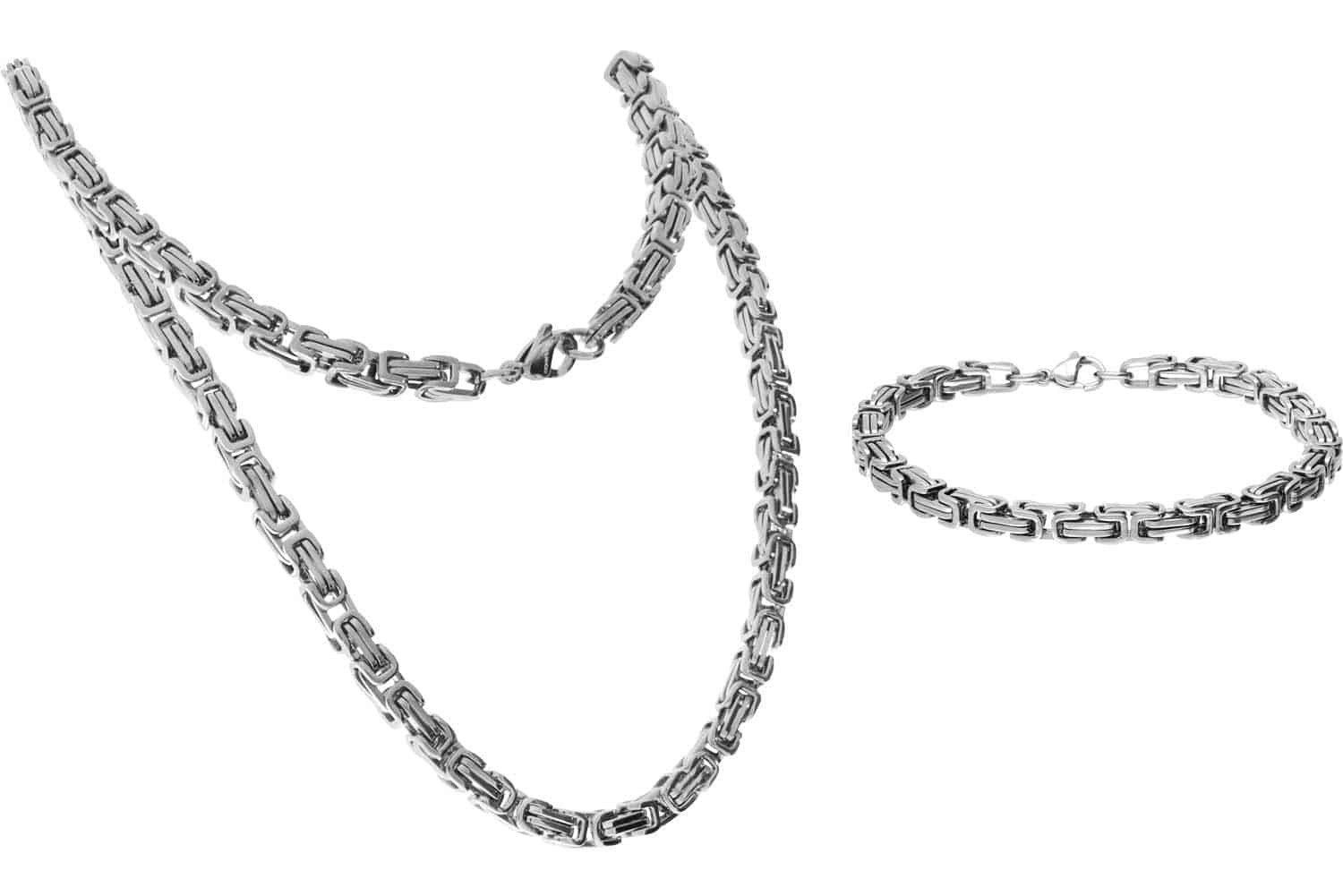FILANGO Gliederkette SET Chirurgenstahl Königskette + Königsarmband (Ketten günstig online kaufen