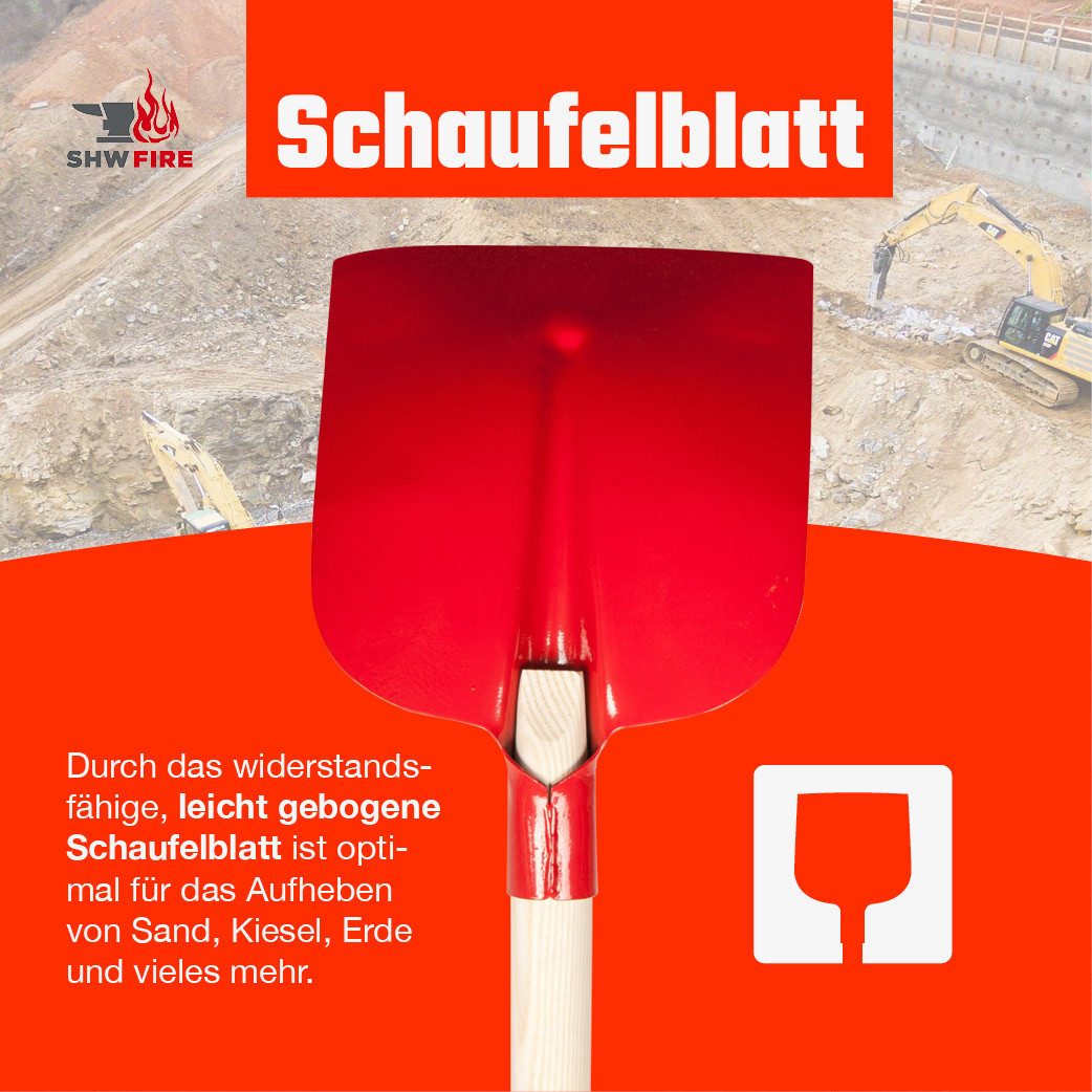 SHW Schaufel SHW Holsteiner Schaufel, Gr. 2, rot, mit Eschenstiel
