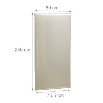 relaxdays Duschrollo Duschrollo beige Breite 80 cm, 80x240cm