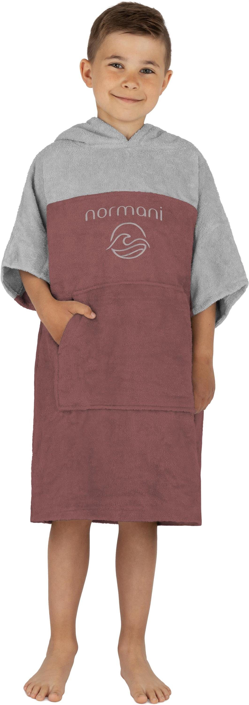 normani Badeponcho Kinder Badeponcho 6-9 Jahre Puwai, Bio-Baumwolle, Kapuze, Schlupf, Badeponcho aus 100 % Bio-Baumwolle – Bild 2 von 5