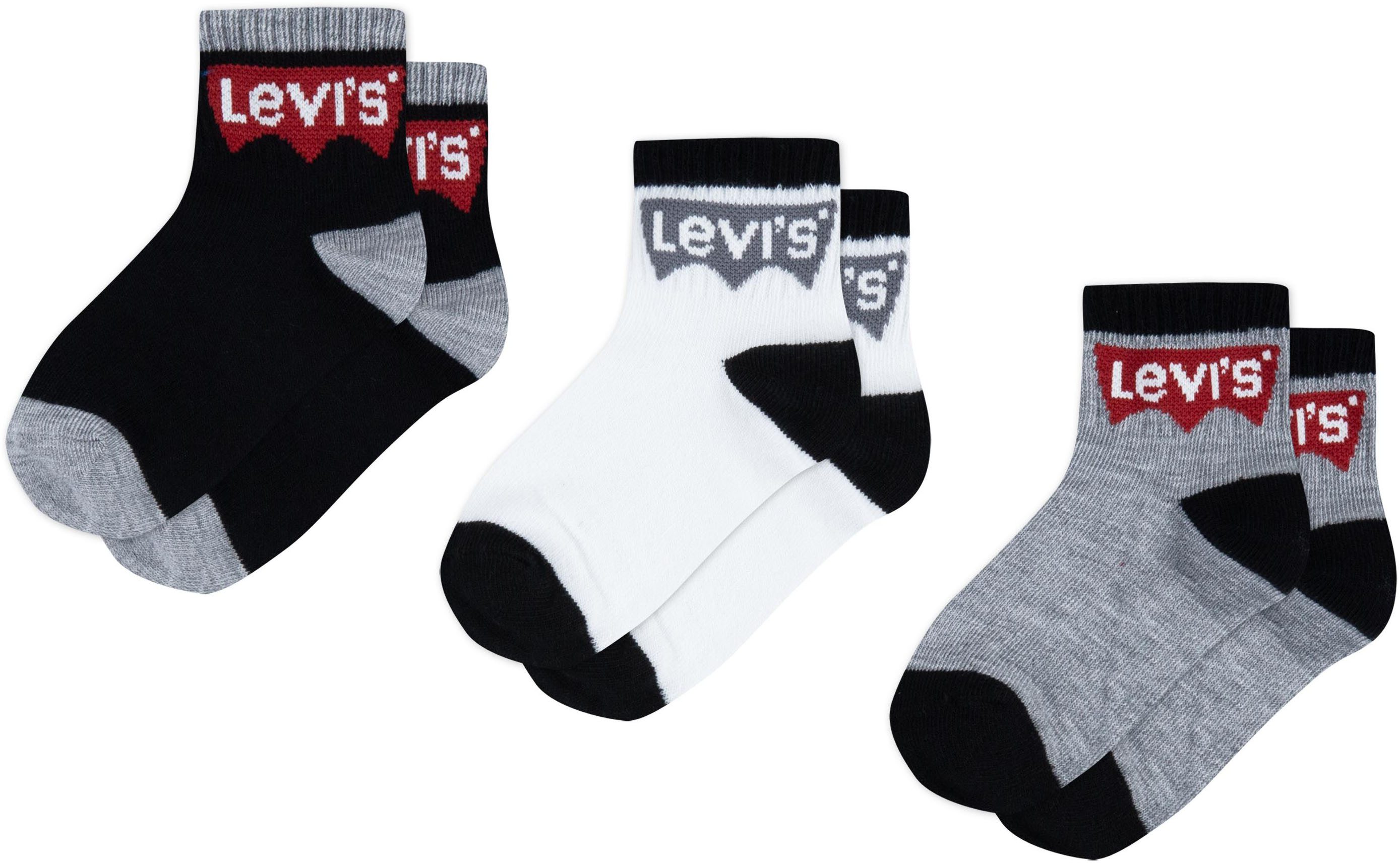 Levi's® Kids Socken BATWING MID CUT3PK (Packung, 3-Paar) im 3er-Pack