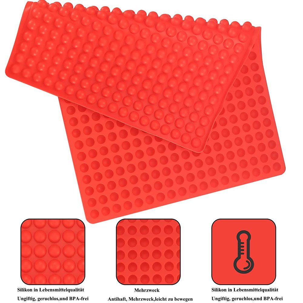 Silikon Backmatte zggzerg cm) Backformen Mini Hemisphäre(1.2 Matten, Rot Hundekekse Backform