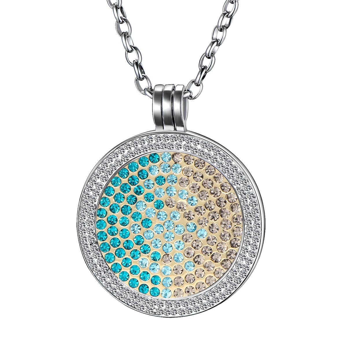 Kette mit Anhänger Coinkette Halskette silber 70 cm für 33 mm Coins