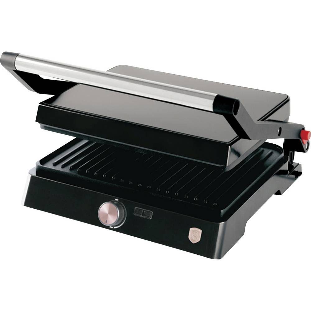 BerlingerHaus Fleischhammer Elektro Kontaktgrill Antihaftbeschichtung, klappbar, stufenloser, Antihaftbeschichtung, klappbar, stufenloser Temperaturregler, Cool-Tou