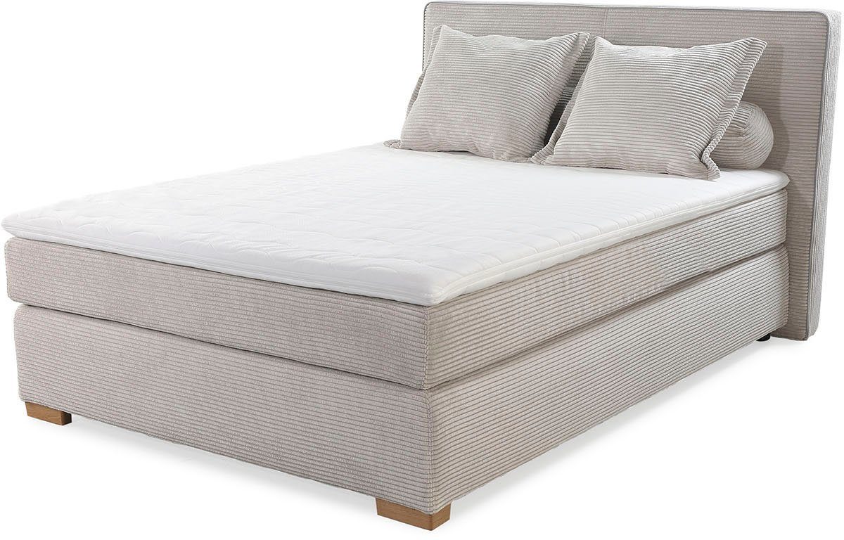 Jockenhöfer Gruppe Boxspringbett ROMY inkl. 7-Zonen-TTFK-Matratze H3, mit Kaltschaumtopper, Cordstoff, Echtholzfüße, 140/180 cm x 200 cm – Bild 2 von 5