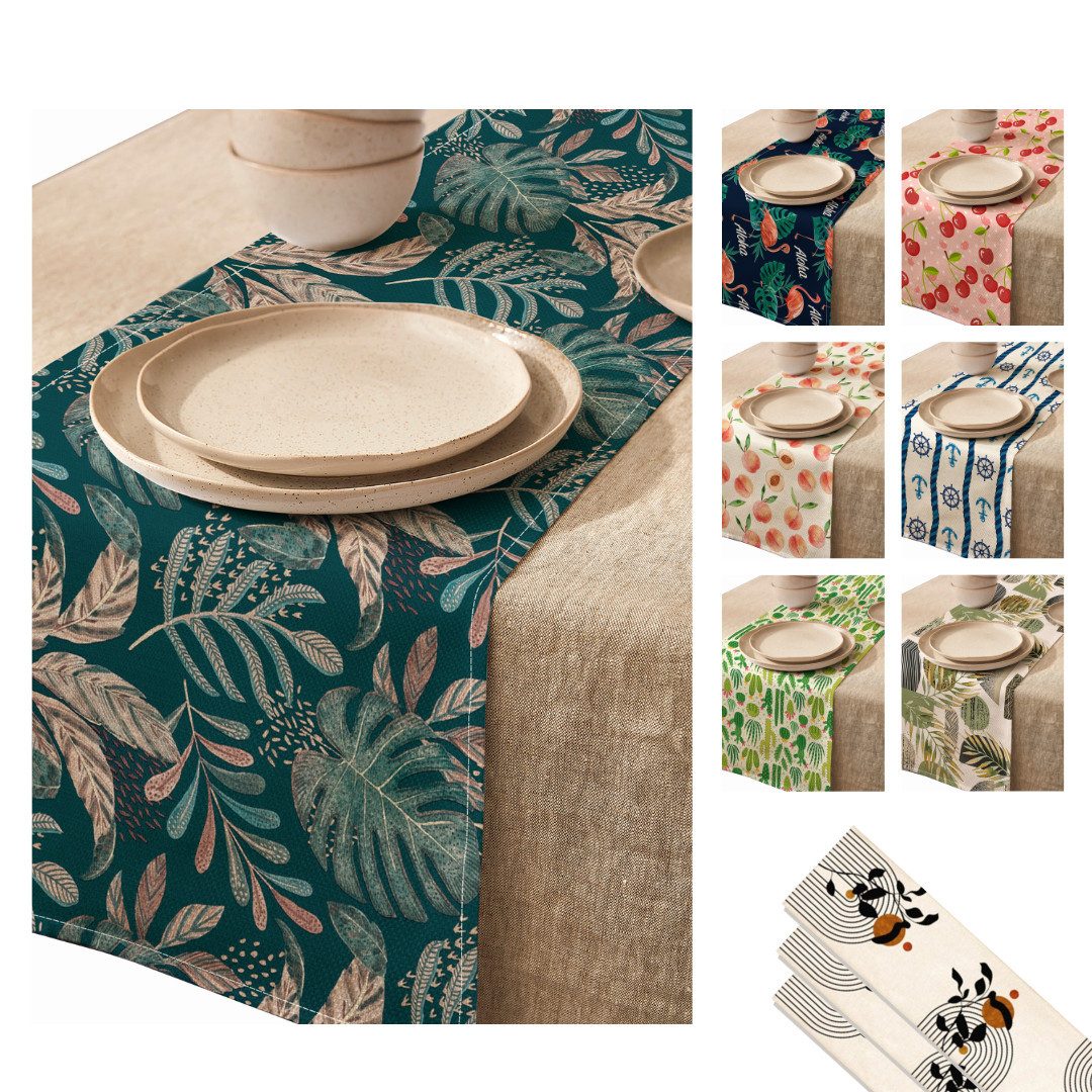 LIVINA HOME Tischläufer Premium Tischdecke abwaschbar, Tischband, moderne Leinenoptik Decke, Tischtuch, Gartentischdecke, Tafeltuch, Oster Deals Sale!