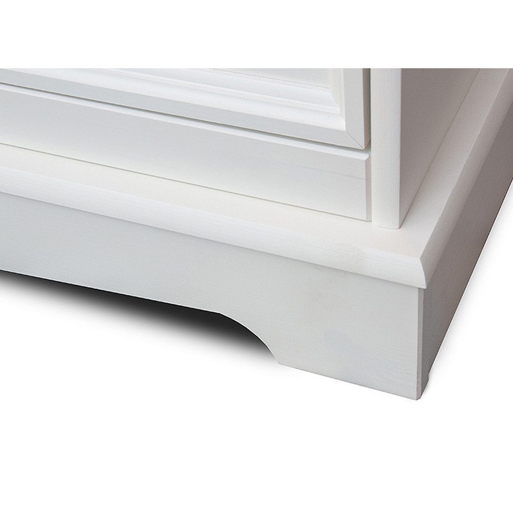 Lomadox Vitrine BORMIO-163 Massivholz, weiß mit Eiche Optik, 90 cm breit