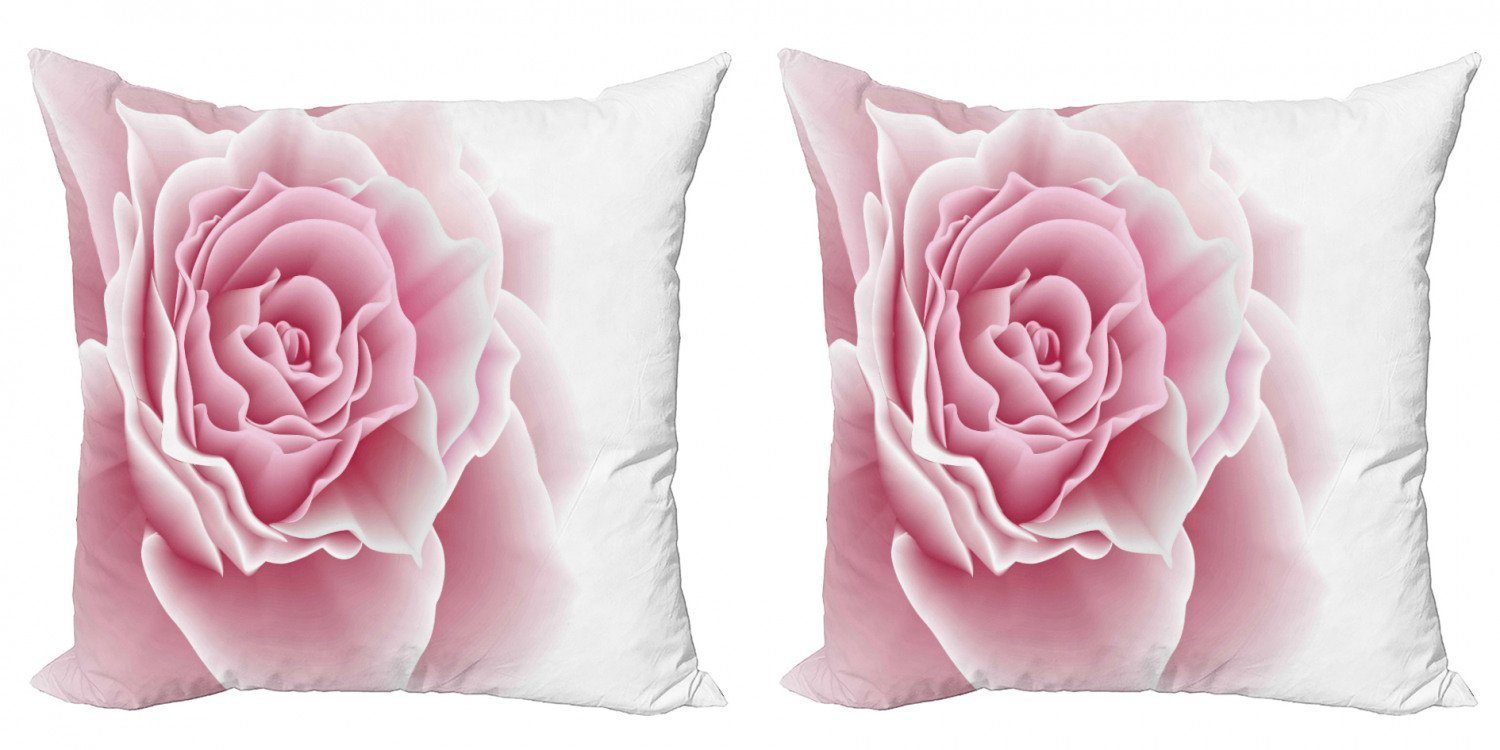 Kissenbezüge Modern Accent Doppelseitiger Digitaldruck, Abakuhaus (2 Stück), Blassrosa Rosenblätter Schönheit