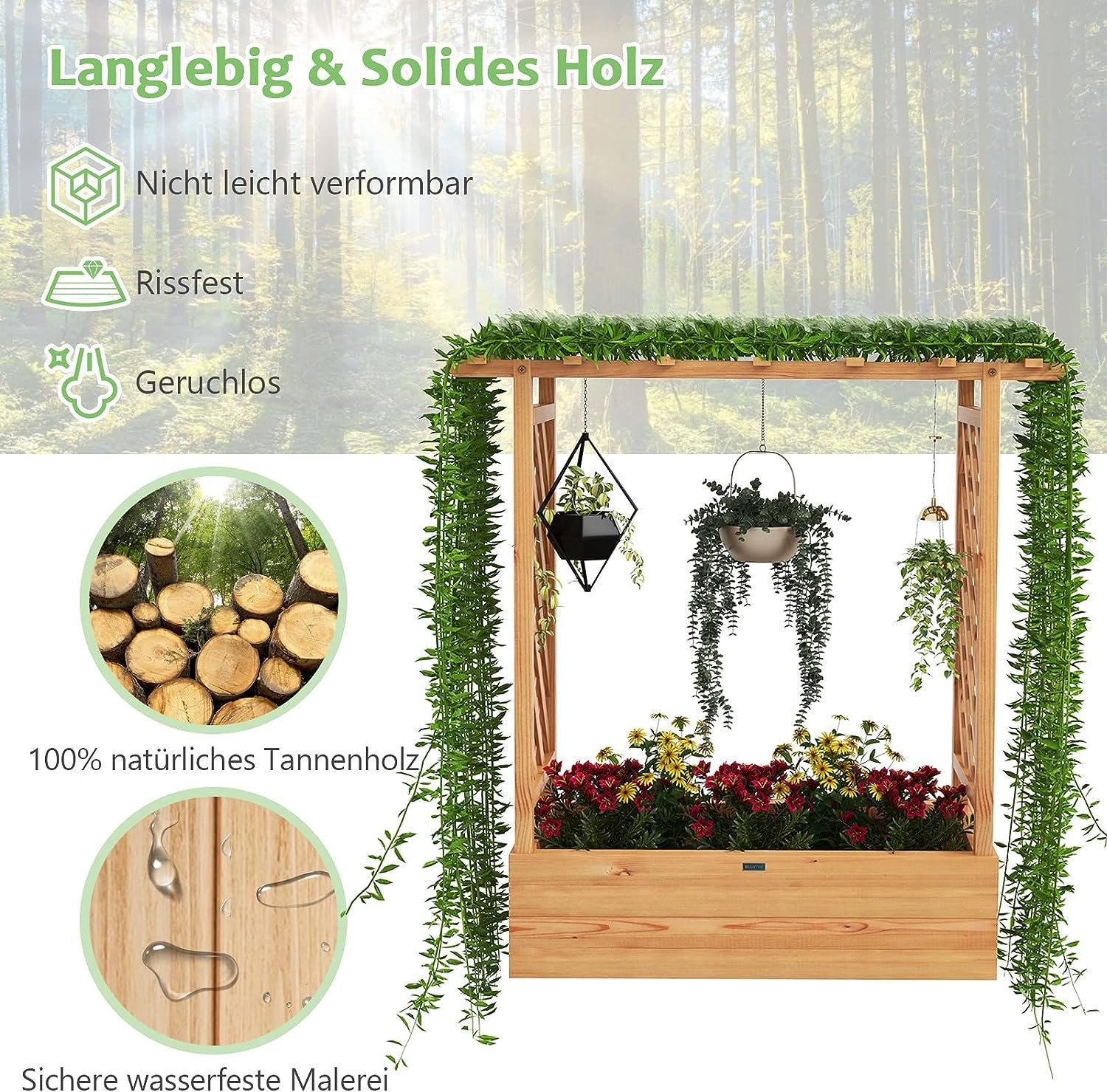 KOMFOTTEU Hochbeet mit Rankgitter Pflanzkasten, mit günstig online kaufen