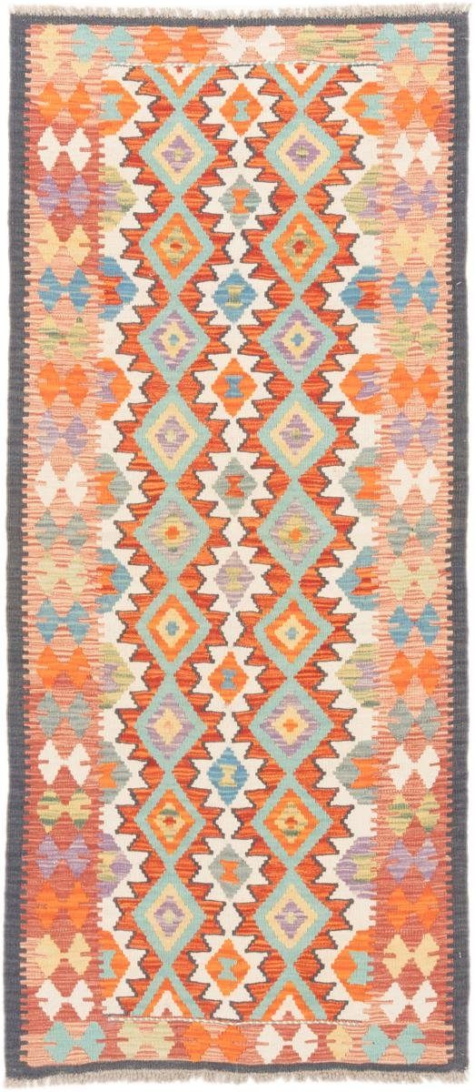 Orientteppich Kelim Afghan 87x196 Handgewebter Orientteppich Läufer, Nain Trading, rechteckig, Höhe: 3 mm