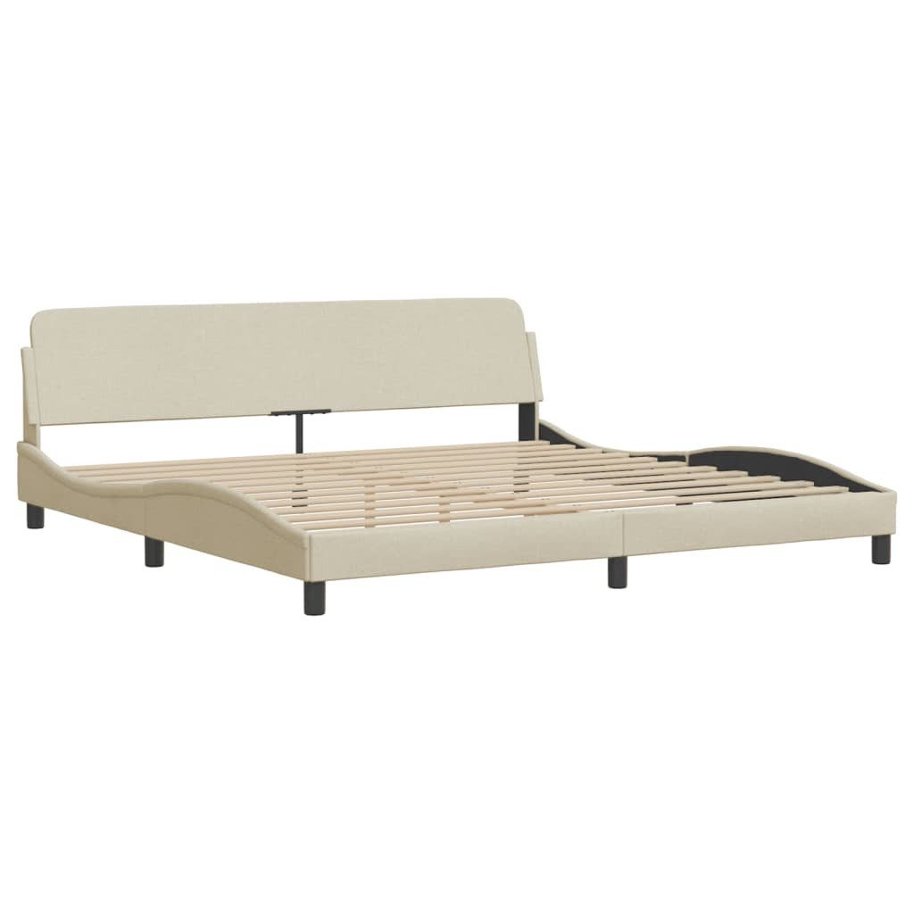 furnicato Bettgestell "Dover" Creme 200x200 cm günstig online kaufen