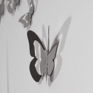 DESIGN DELIGHTS Wanddekoobjekt 12 DEKO SCHMETTERLINGE aus Edelstahl, Butterfly Wanddeko