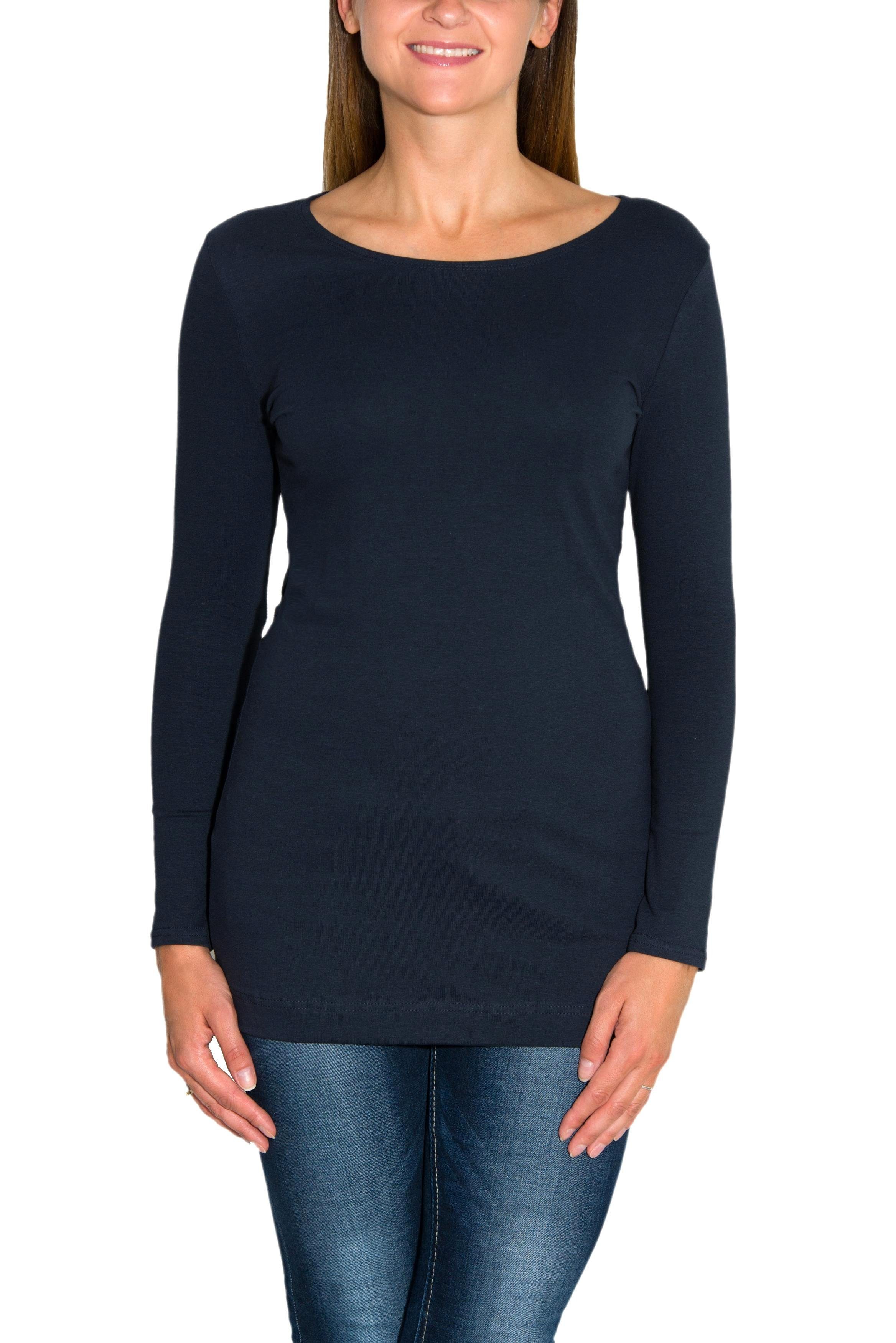 Longshirt Damen Tunika Oberteile Oberteile Elegant Einfarbige Langen Ärmeln Oversized T-Shirt Lang Tee Shirt Tunika Tshirt Damen Rundhals Basic Longsleeve Langarm