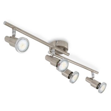 Briloner Leuchten LED Deckenleuchte 2991-042B, LED wechselbar, Warmweiß, 4-flammig, Spot, GU10, schwenkbar, matt-nickel