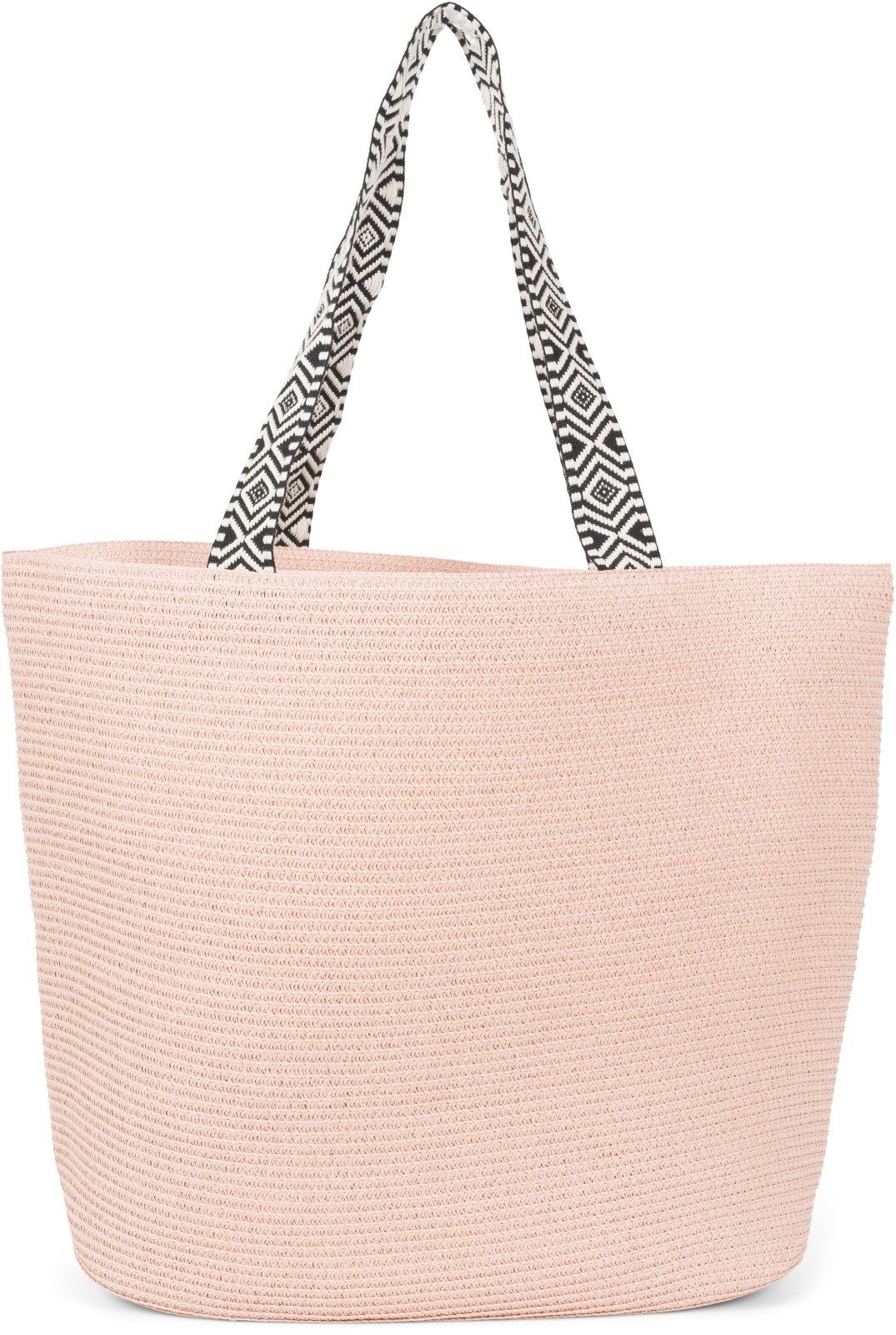 styleBREAKER Strandtasche Papierstroh Strandtasche Azteken Muster (1-tlg)