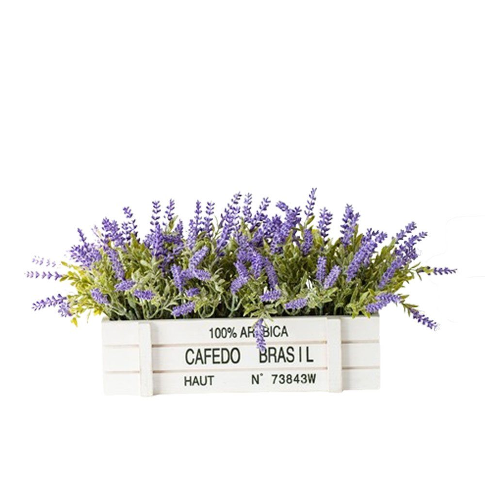 Kunstbonsai Künstliche HIBNOPN Blumen Topf Lavendel, künstlichen Pflanze