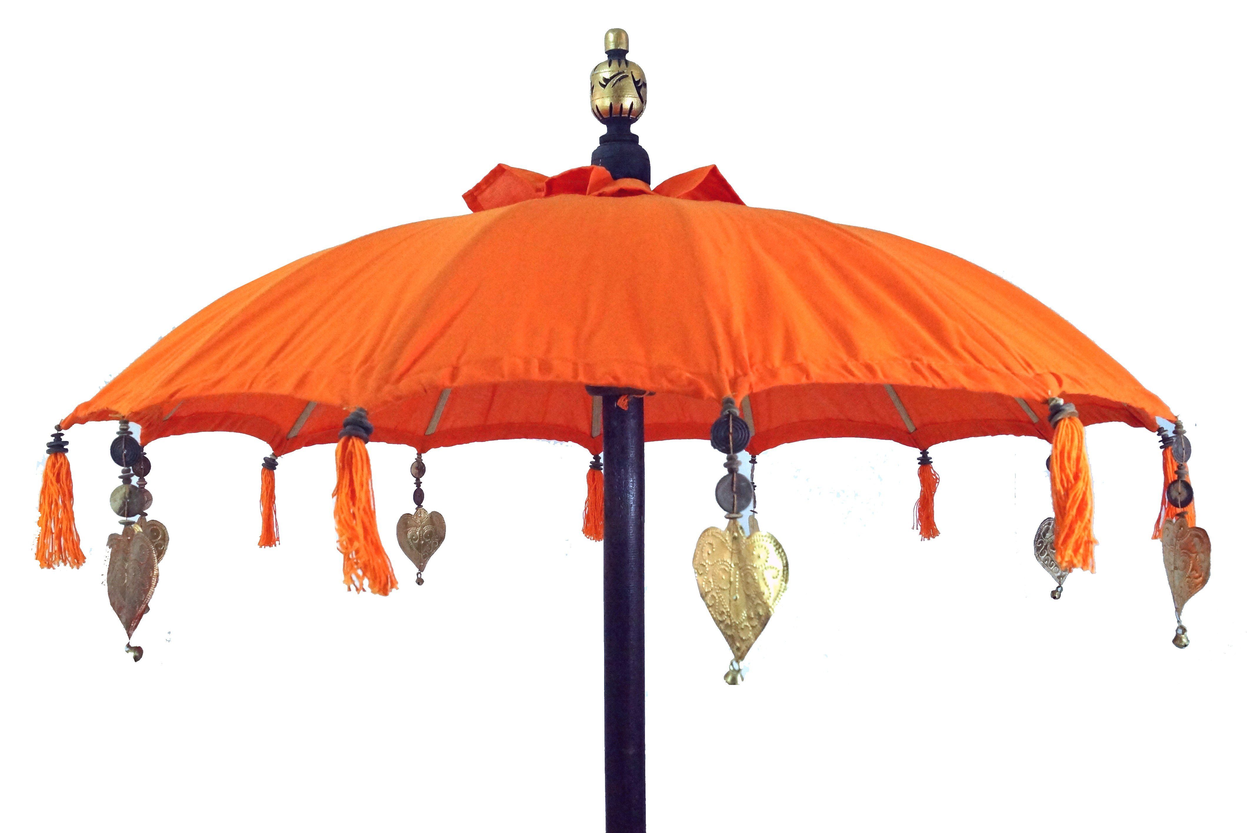 Guru-Shop Dekoobjekt Zeremonienschirm, asiatischer Dekoschirm - orange