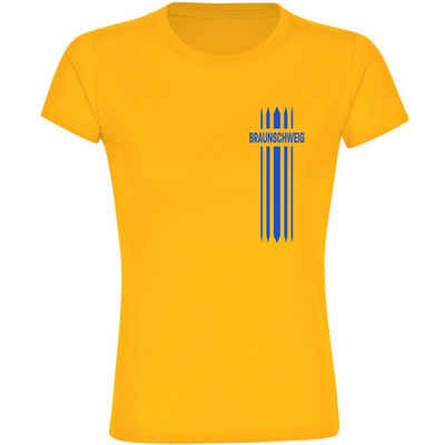 multifanshop T-Shirt Damen Braunschweig - Streifen - Frauen