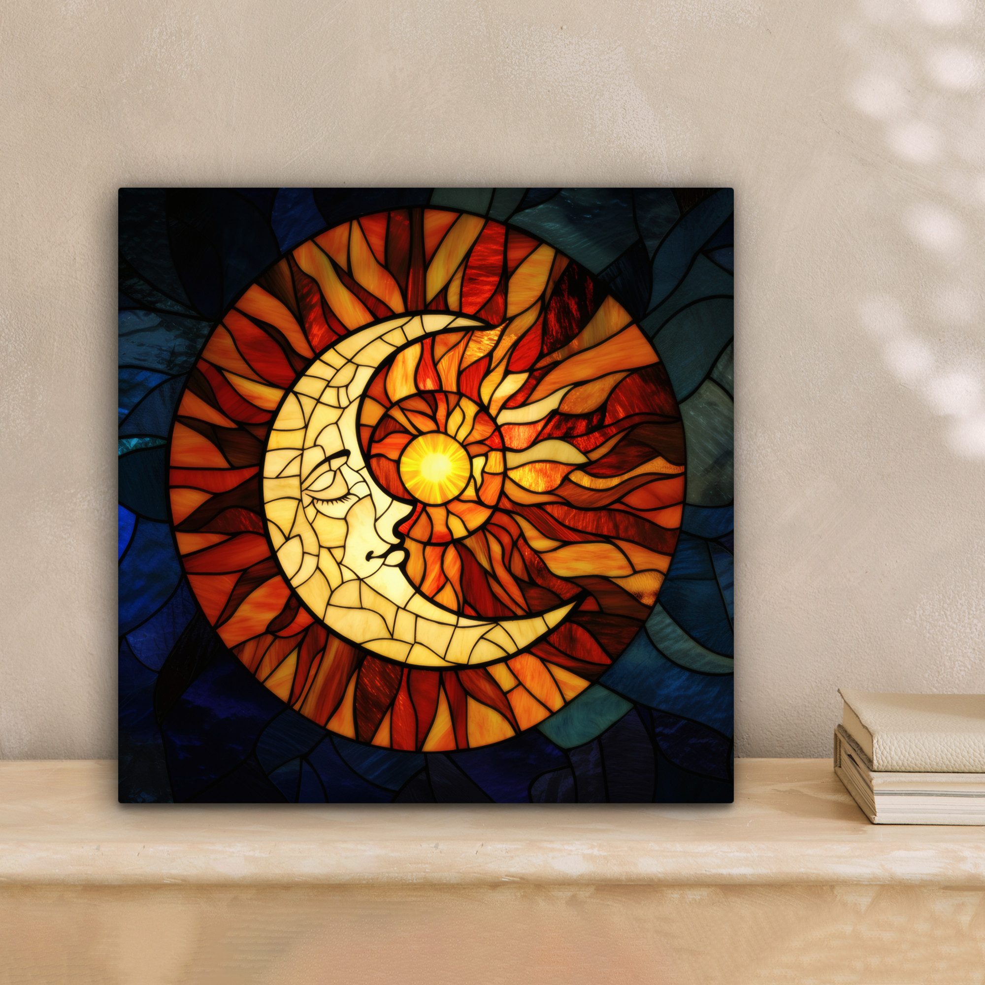 OneMillionCanvasses® Leinwandbild Mosaik - Glas - Mond - Dunkelblau, Fotodr günstig online kaufen