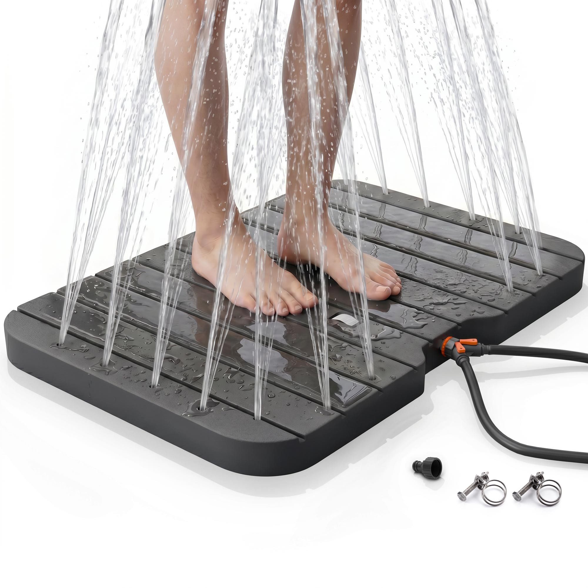 Gartendusche Outdoor Bodendusche mit Fußrad für Garten Pool Sauna Camping