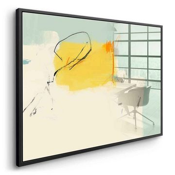 DOTCOMCANVAS® Acrylglasbild Meet John Cage on the bridge - Acrylglas, Acrylglasbild beige mint grün moderne abstrakte Kunst Druck Wandbild