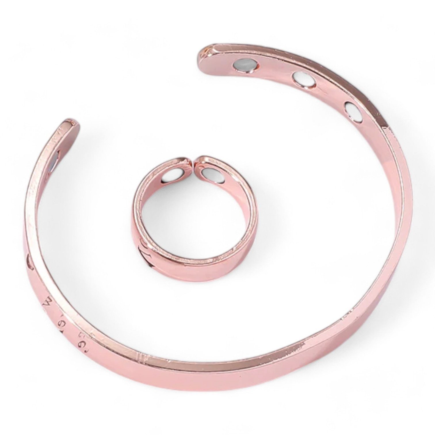 Eyecatcher Armreif Set Armreif und Ring mit Magneten Rosé glänzend