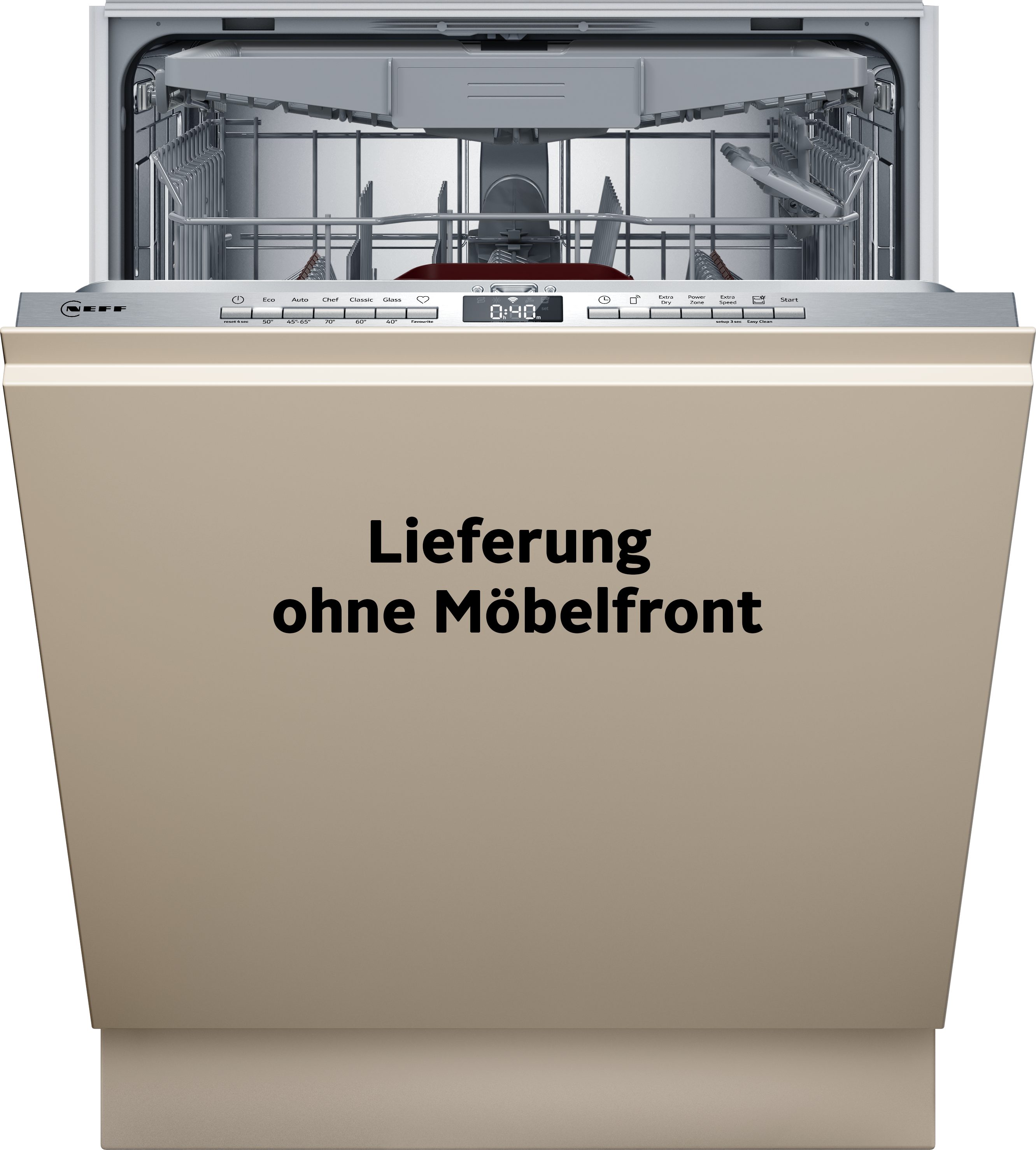 NEFF vollintegrierbarer Geschirrspüler S155evX04e, 14 Maßgedecke, Automatische Türöffnung für Effizienz, Info Light