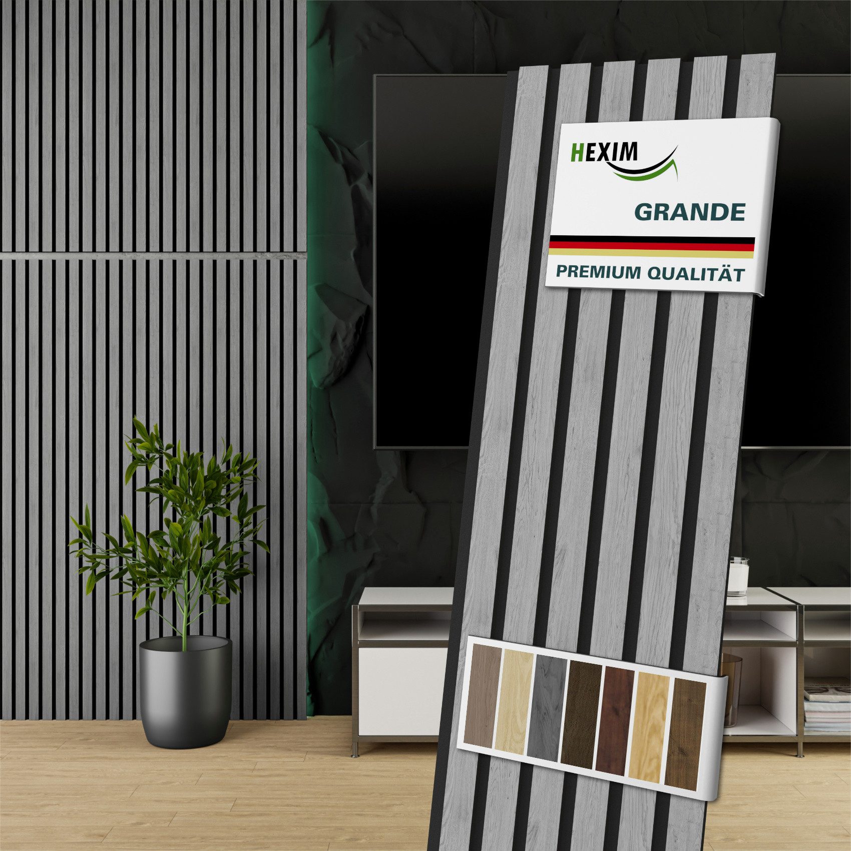 Hexim Wandpaneel, (Akustikpaneele Holz 140x30cm Grande günstig online kaufen