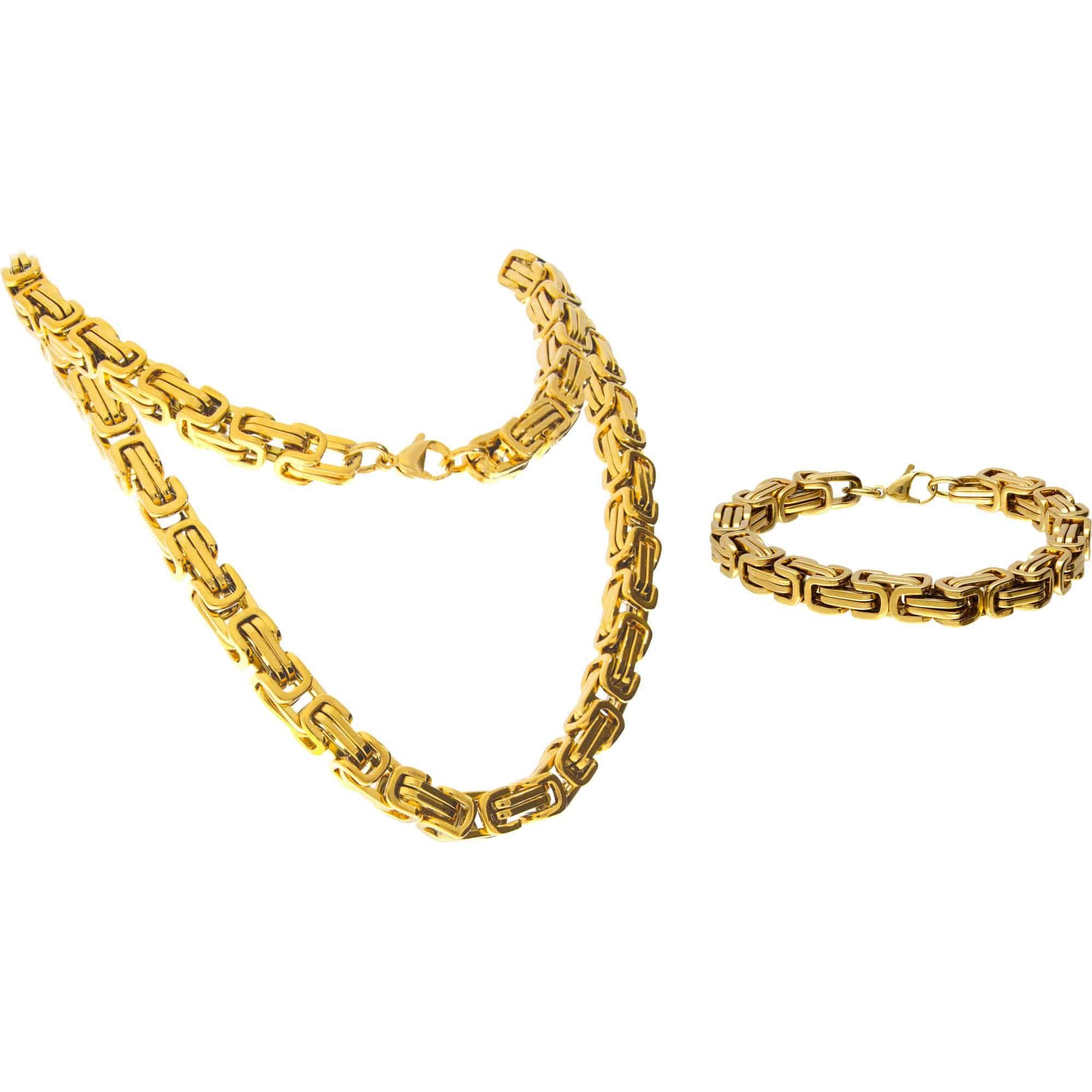 FILANGO Gliederkette SET Chirurgenstahl Königskette + Königsarmband (Ketten)