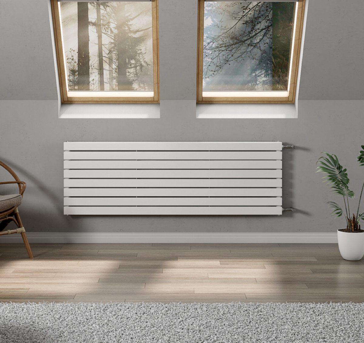 WITEN&NOCK Designheizkörper Flach Paneelheizkörper Seitenanschluss weiß günstig online kaufen