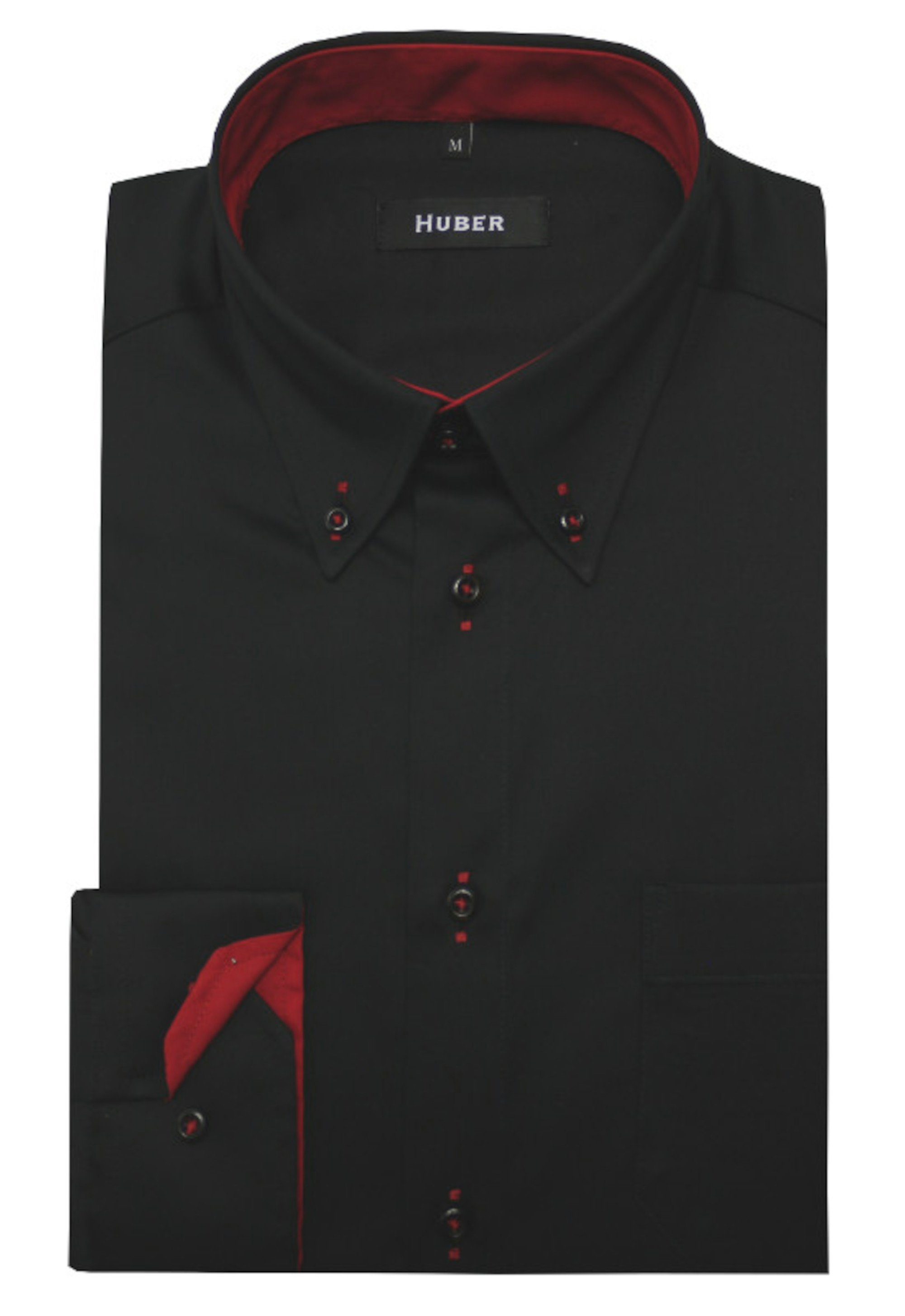 Huber Hemden Langarmhemd HU-0098 Button-Down Kragen, Regular Fit - gerader Schnitt, Made in EU!